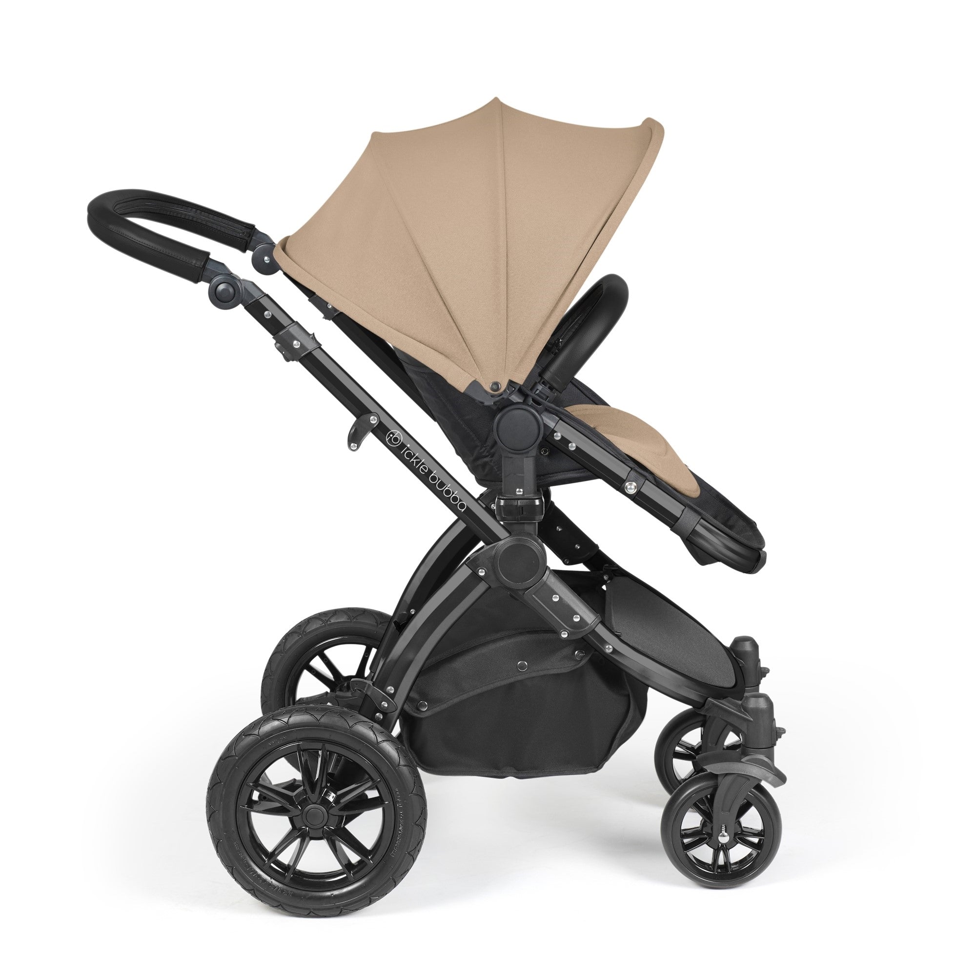 Ickle Bubba Stomp Luxe All-in-One Travel System With Isofix Base - Black / Desert / Black   