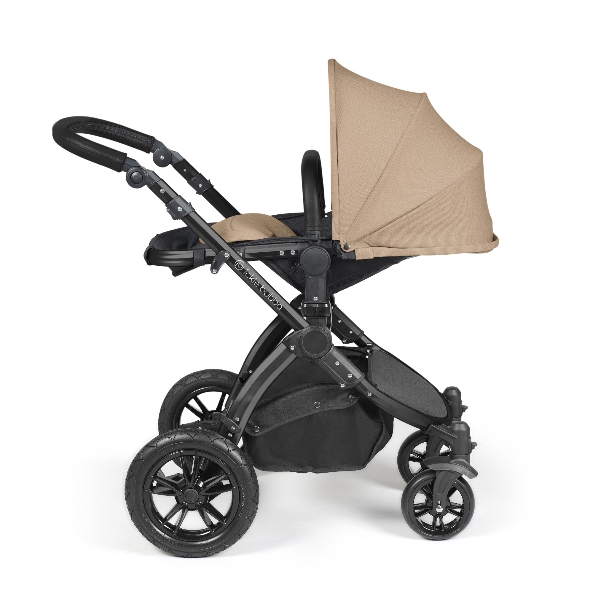 Ickle Bubba Stomp Luxe All-in-One Travel System With Isofix Base - Black / Desert / Black   