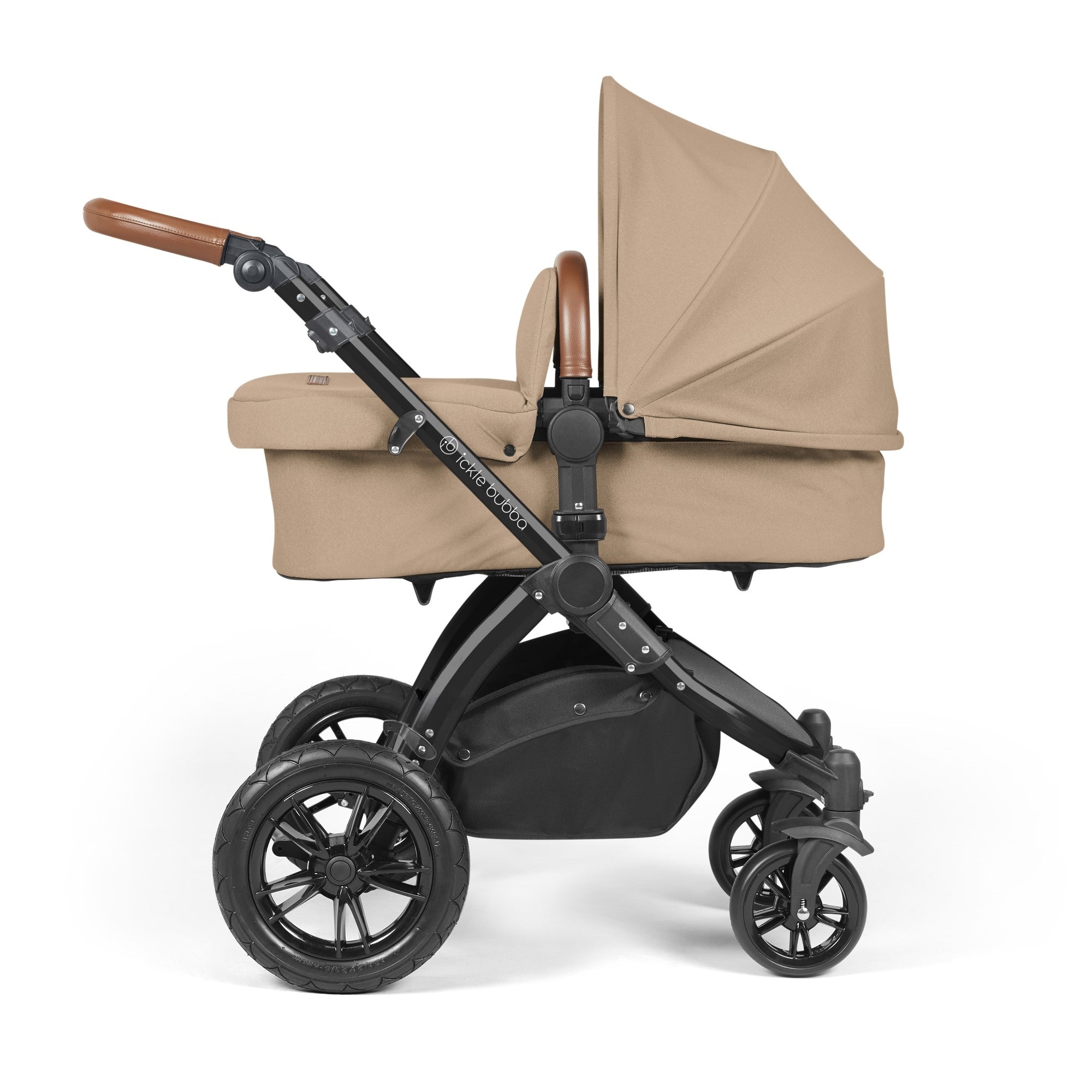 Ickle Bubba Stomp Luxe All-in-One Travel System With Isofix Base - Black / Desert / Tan   