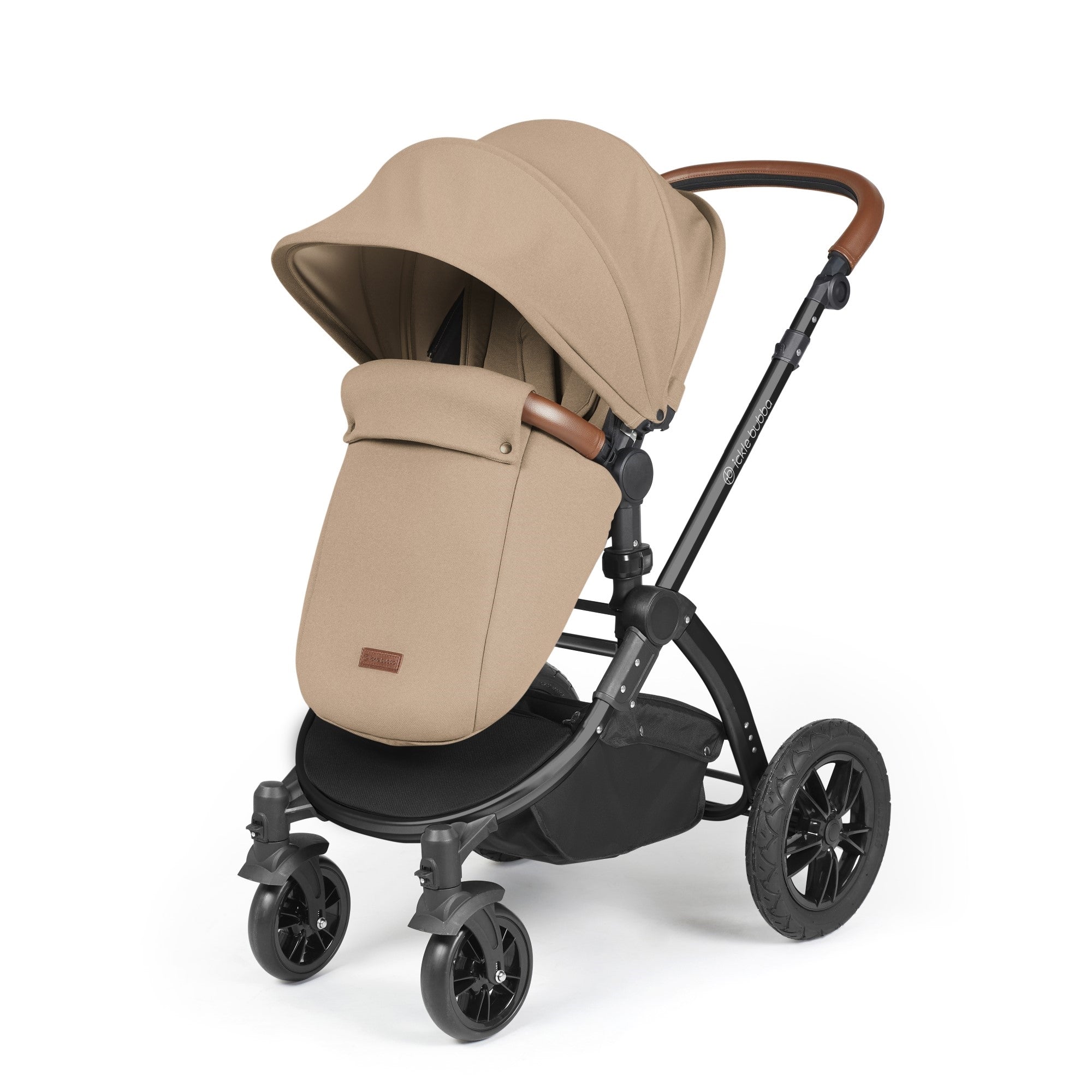 Ickle Bubba Stomp Luxe All-in-One Travel System With Isofix Base - Black / Desert / Tan   