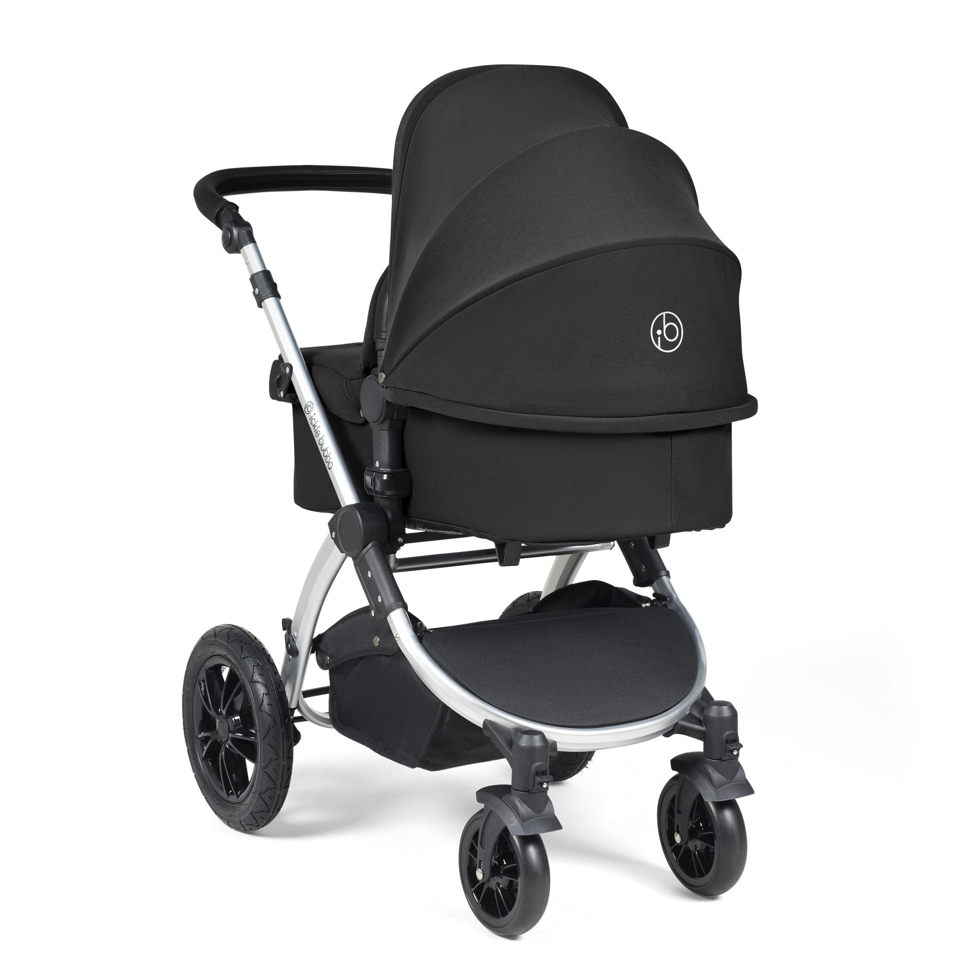 Ickle Bubba Stomp Luxe All-in-One Travel System With Isofix Base - Silver / Midnight / Black   