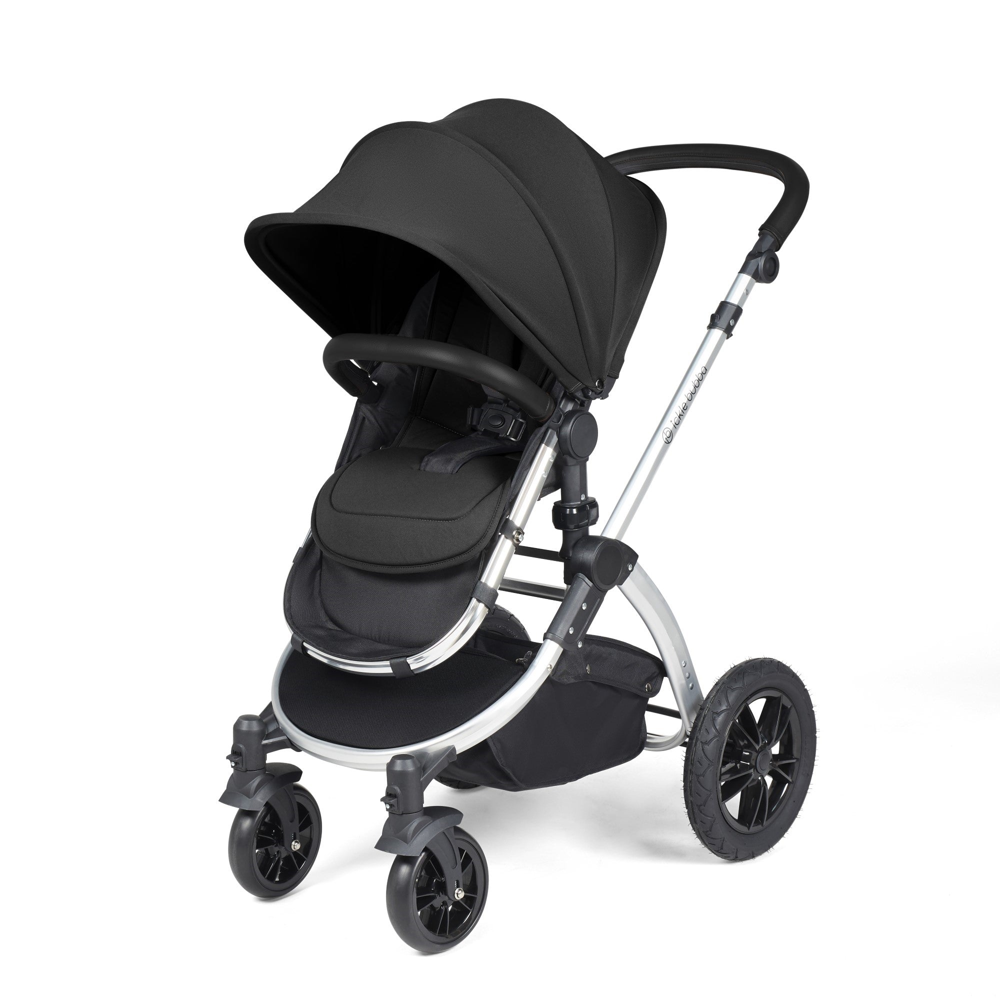 Ickle Bubba Stomp Luxe All-in-One Travel System With Isofix Base - Silver / Midnight / Black   