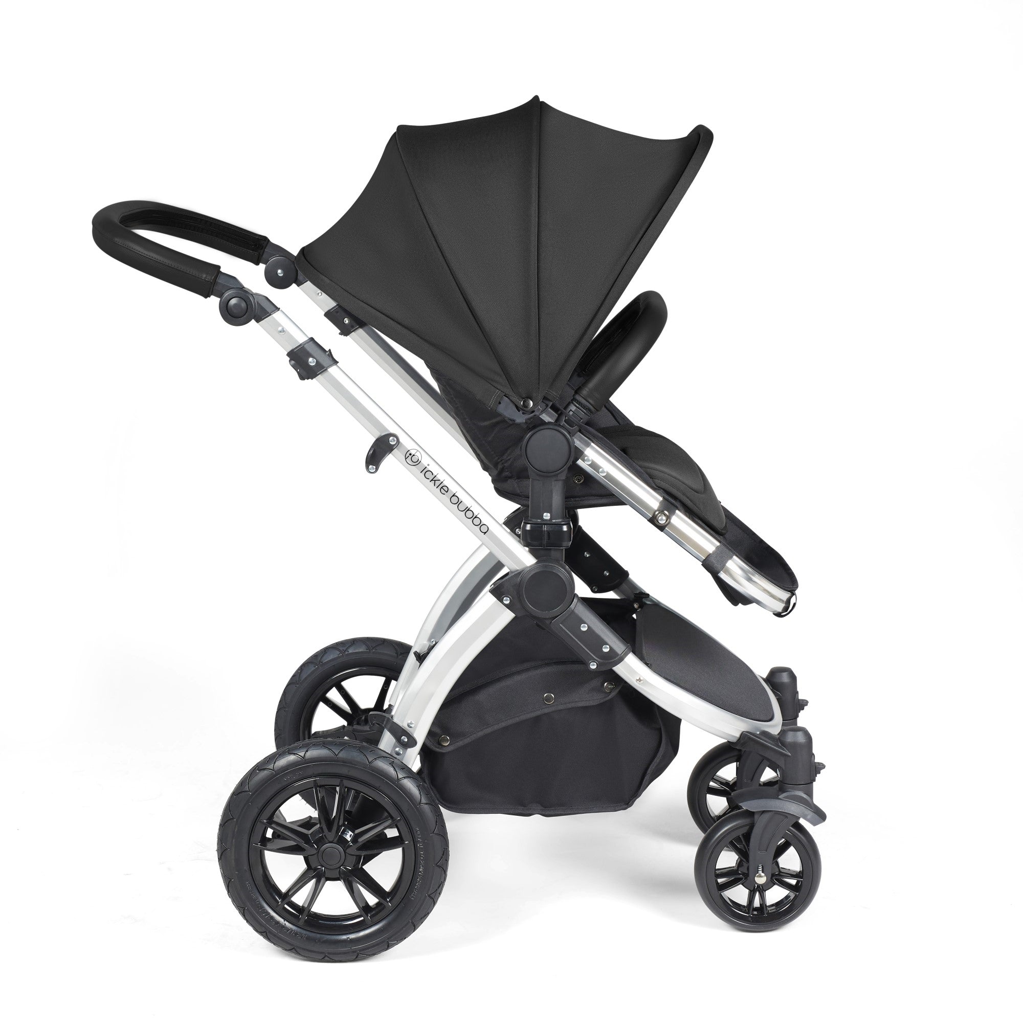 Ickle Bubba Stomp Luxe All-in-One Travel System With Isofix Base - Silver / Midnight / Black   