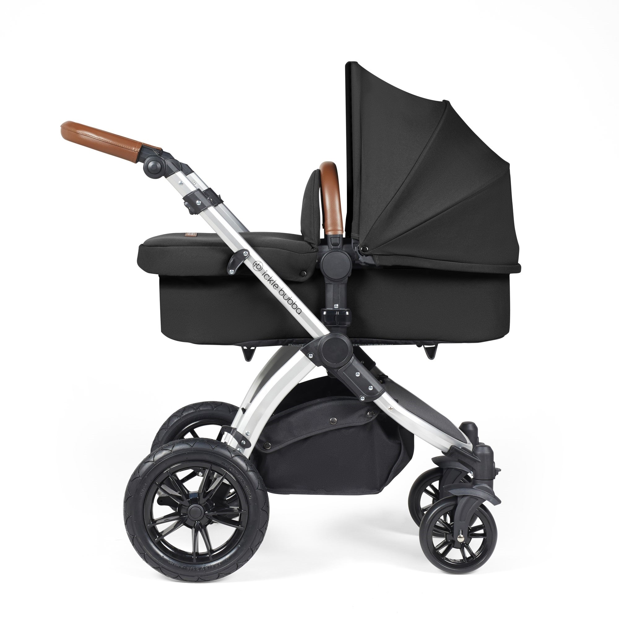 Ickle Bubba Stomp Luxe All-in-One Travel System With Isofix Base - Silver / Midnight / Tan   