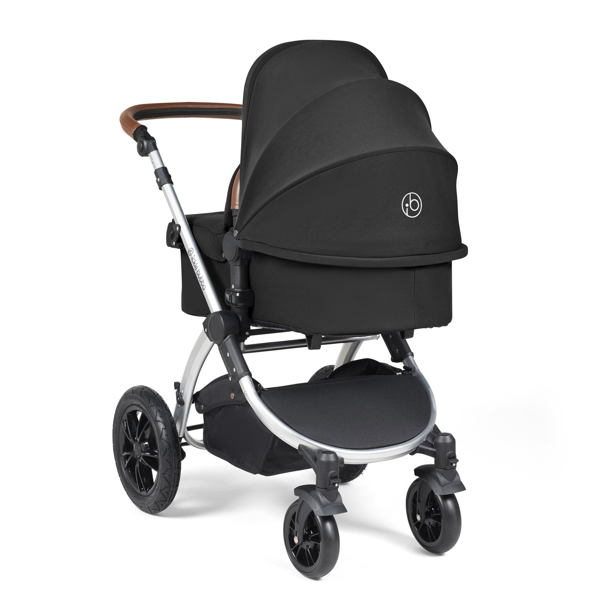 Ickle Bubba Stomp Luxe All-in-One Travel System With Isofix Base - Silver / Midnight / Tan   