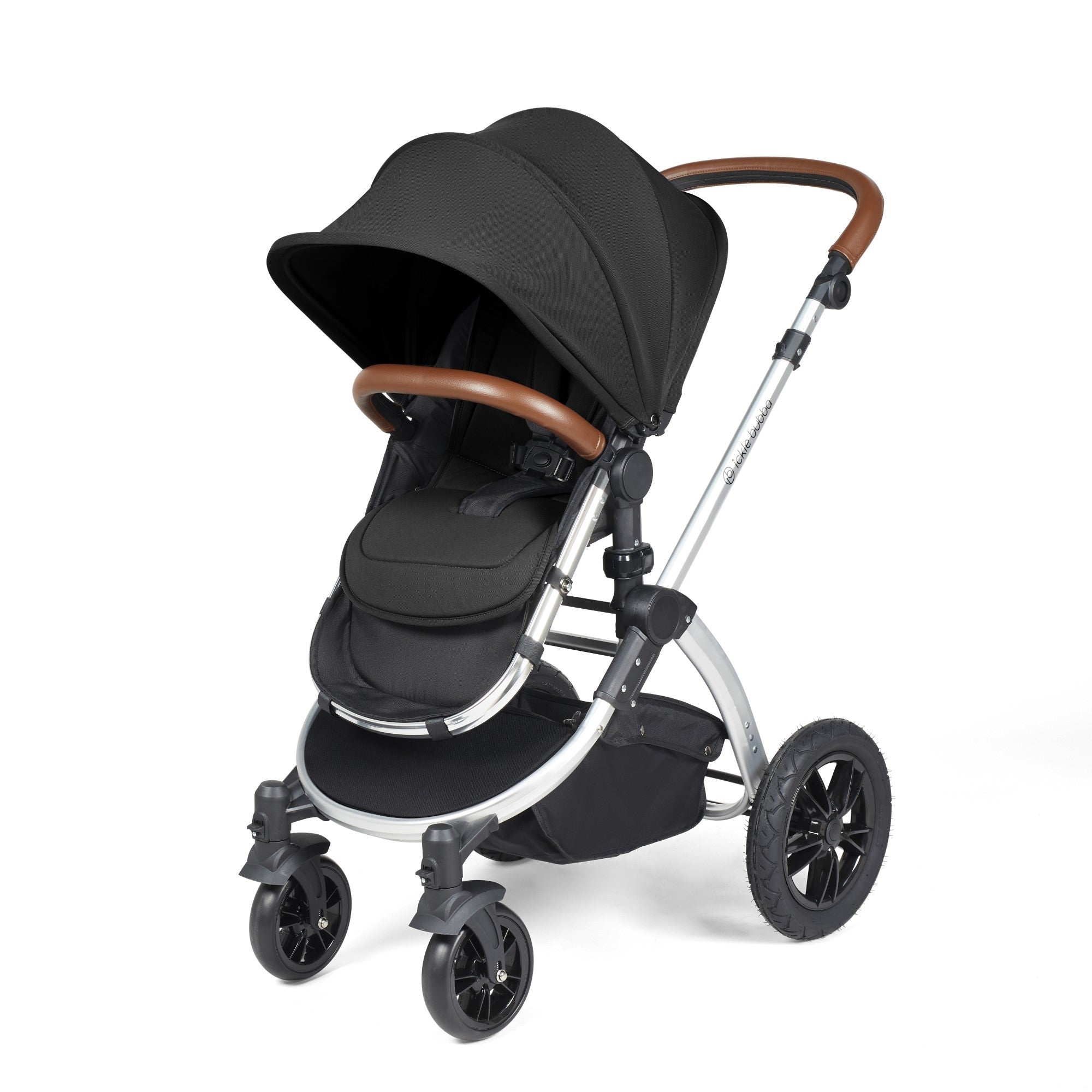 Ickle Bubba Stomp Luxe All-in-One Travel System With Isofix Base - Silver / Midnight / Tan   