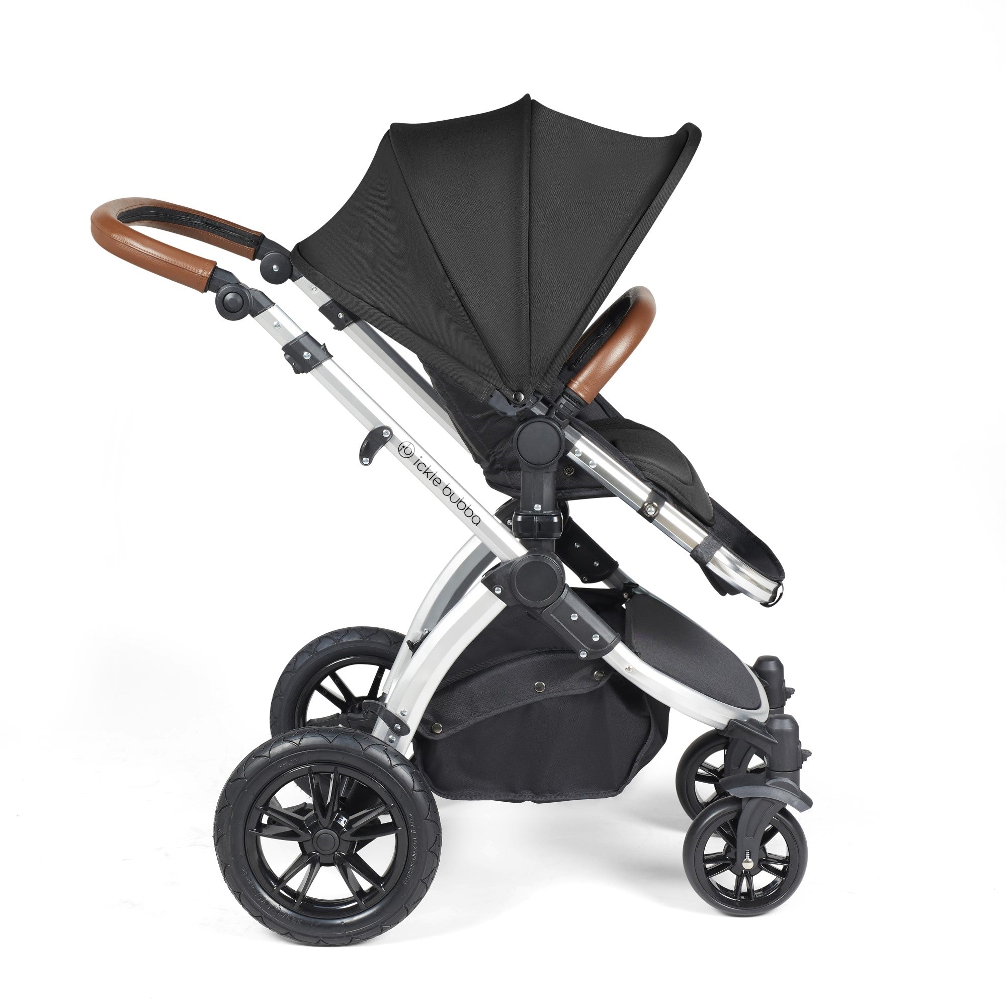 Ickle Bubba Stomp Luxe All-in-One Travel System With Isofix Base - Silver / Midnight / Tan   