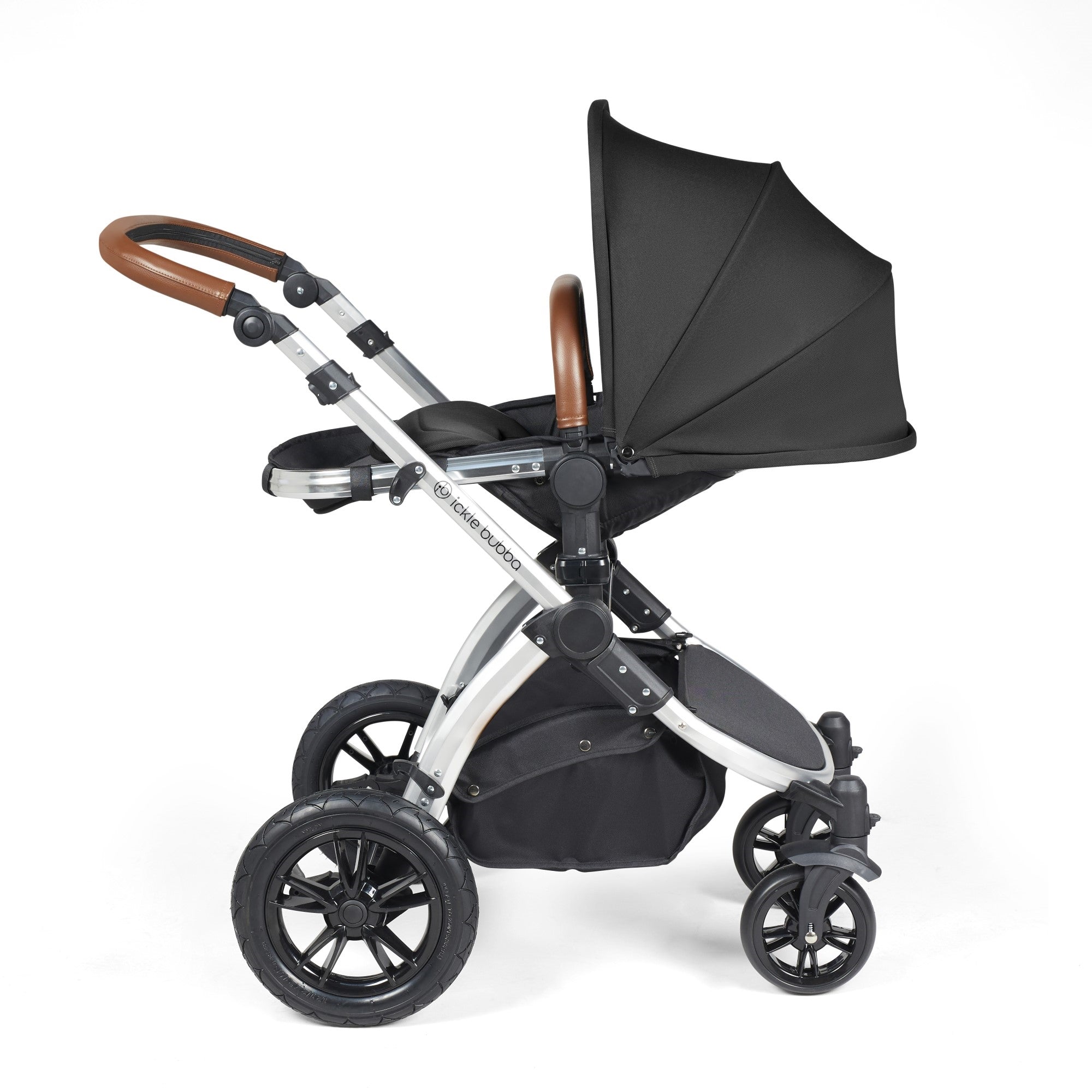 Ickle Bubba Stomp Luxe All-in-One Travel System With Isofix Base - Silver / Midnight / Tan   