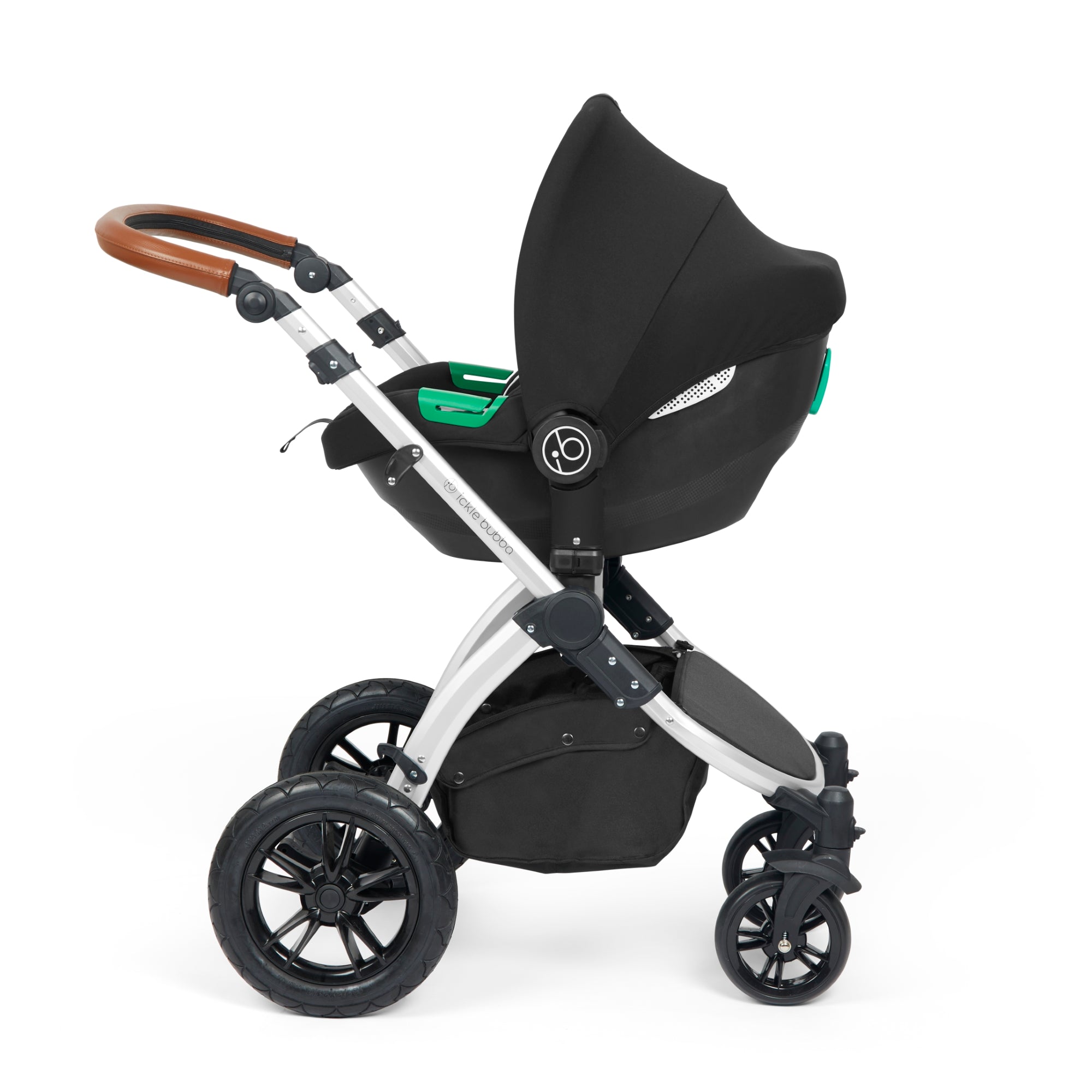 Ickle Bubba Stomp Luxe All-in-One Travel System With Isofix Base - Silver / Midnight / Tan   