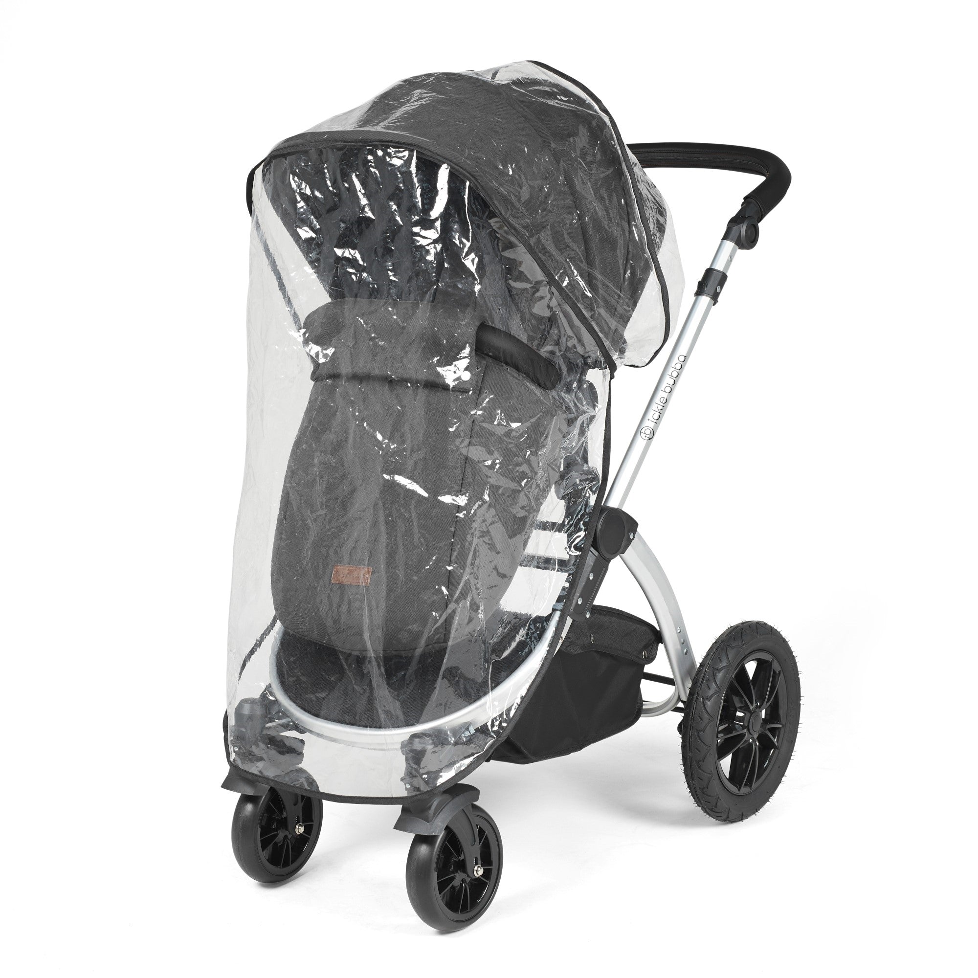 Ickle Bubba Stomp Luxe All-in-One Travel System With Isofix Base - Silver / Charcoal Grey / Black   