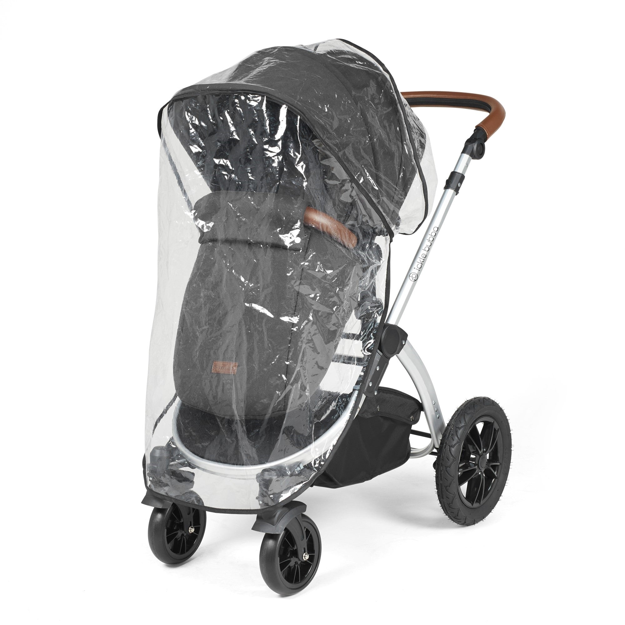 Ickle Bubba Stomp Luxe All-in-One Travel System With Isofix Base - Silver / Charcoal Grey / Tan   