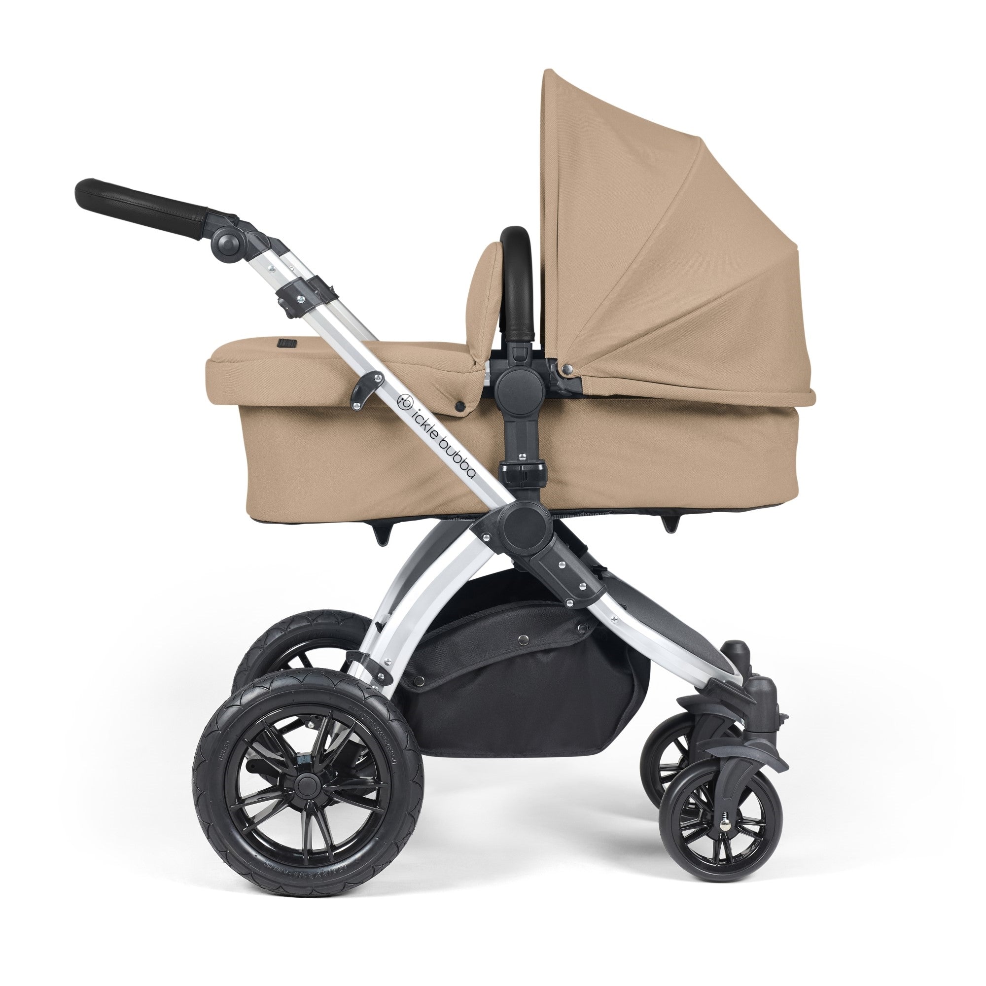 Ickle Bubba Stomp Luxe All-in-One Travel System With Isofix Base - Silver / Desert / Black   