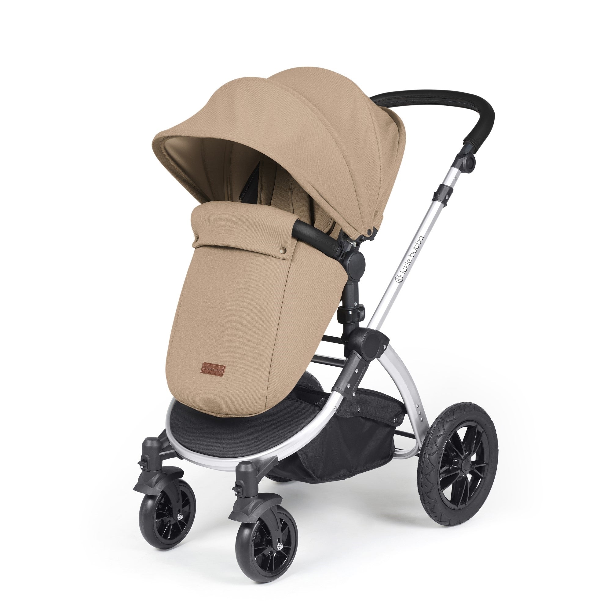 Ickle Bubba Stomp Luxe All-in-One Travel System With Isofix Base - Silver / Desert / Black   