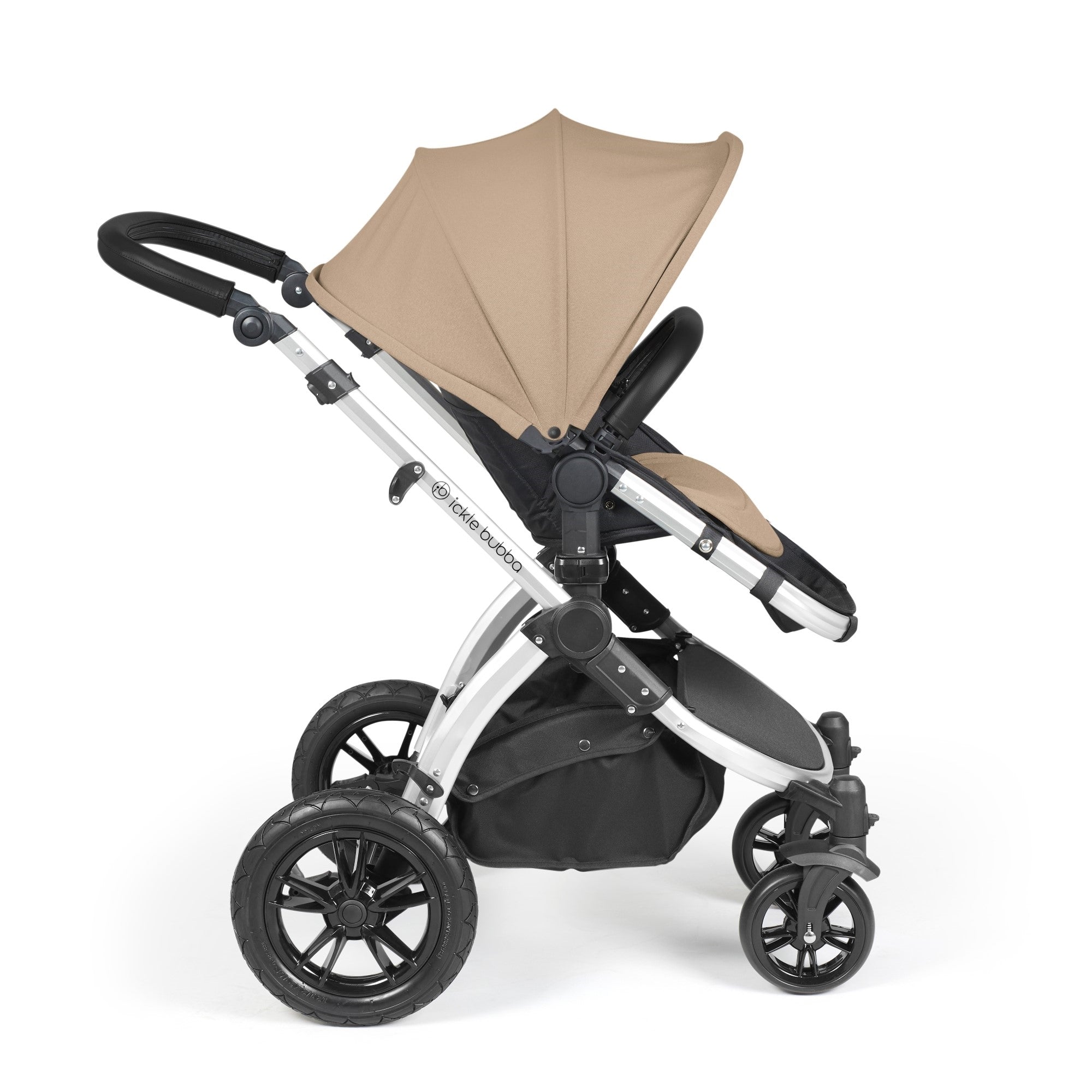 Ickle Bubba Stomp Luxe All-in-One Travel System With Isofix Base - Silver / Desert / Black   