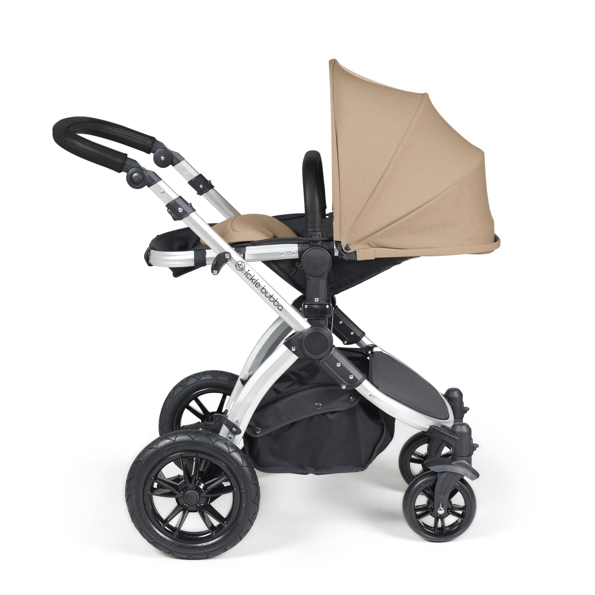 Ickle Bubba Stomp Luxe All-in-One Travel System With Isofix Base - Silver / Desert / Black   