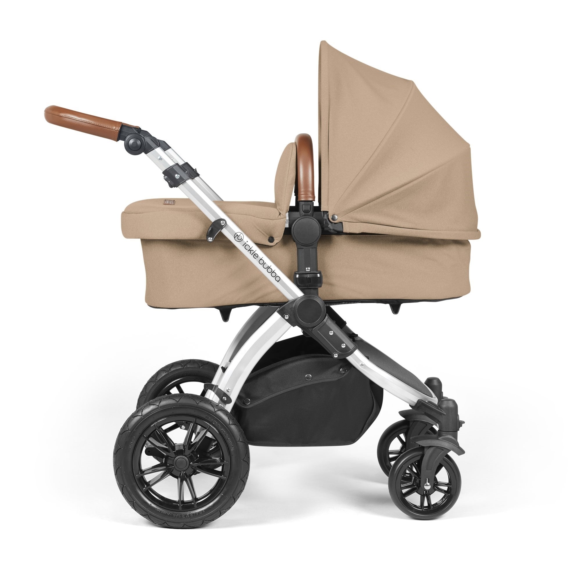 Ickle Bubba Stomp Luxe All-in-One Travel System With Isofix Base - Silver / Desert / Tan   