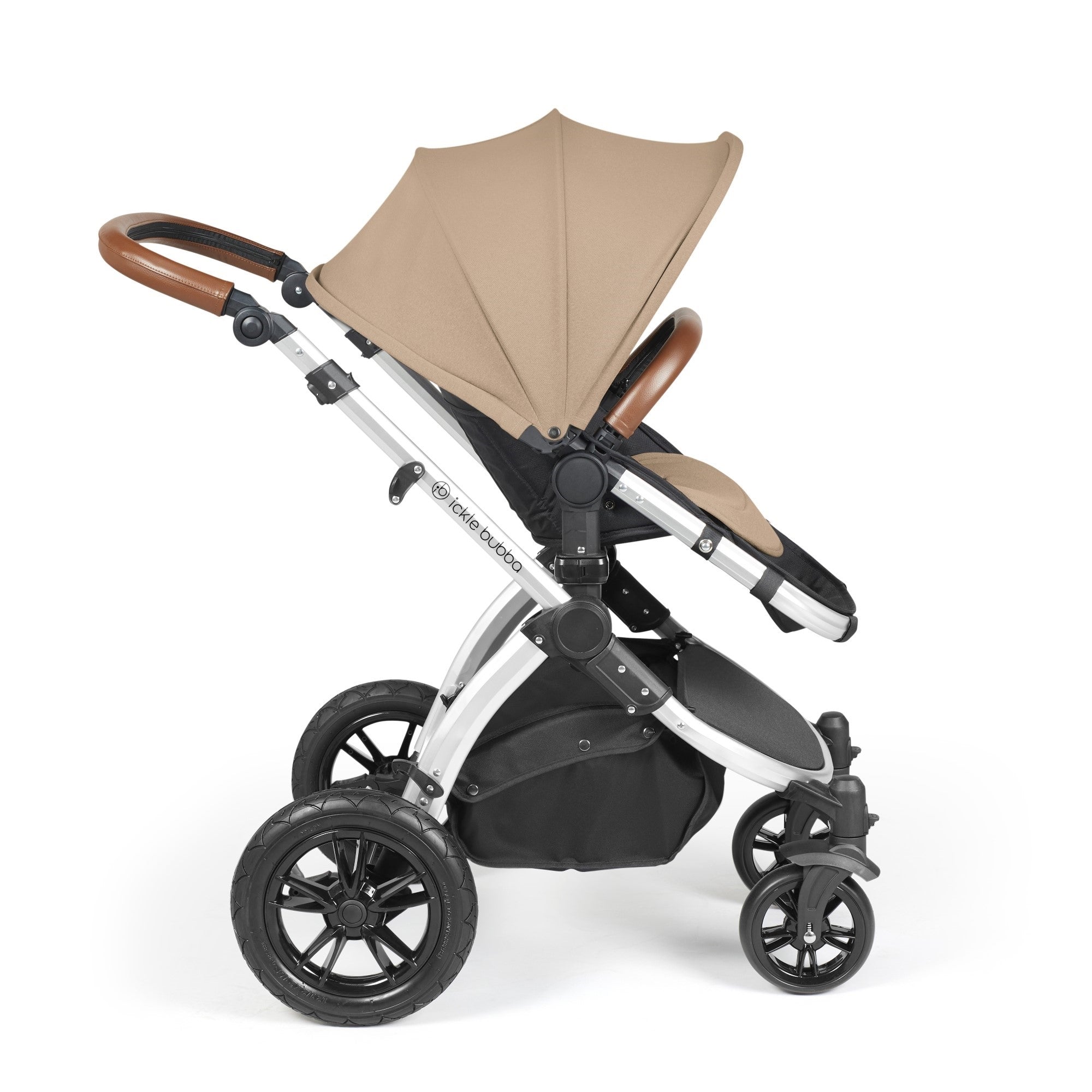 Ickle Bubba Stomp Luxe All-in-One Travel System With Isofix Base - Silver / Desert / Tan   