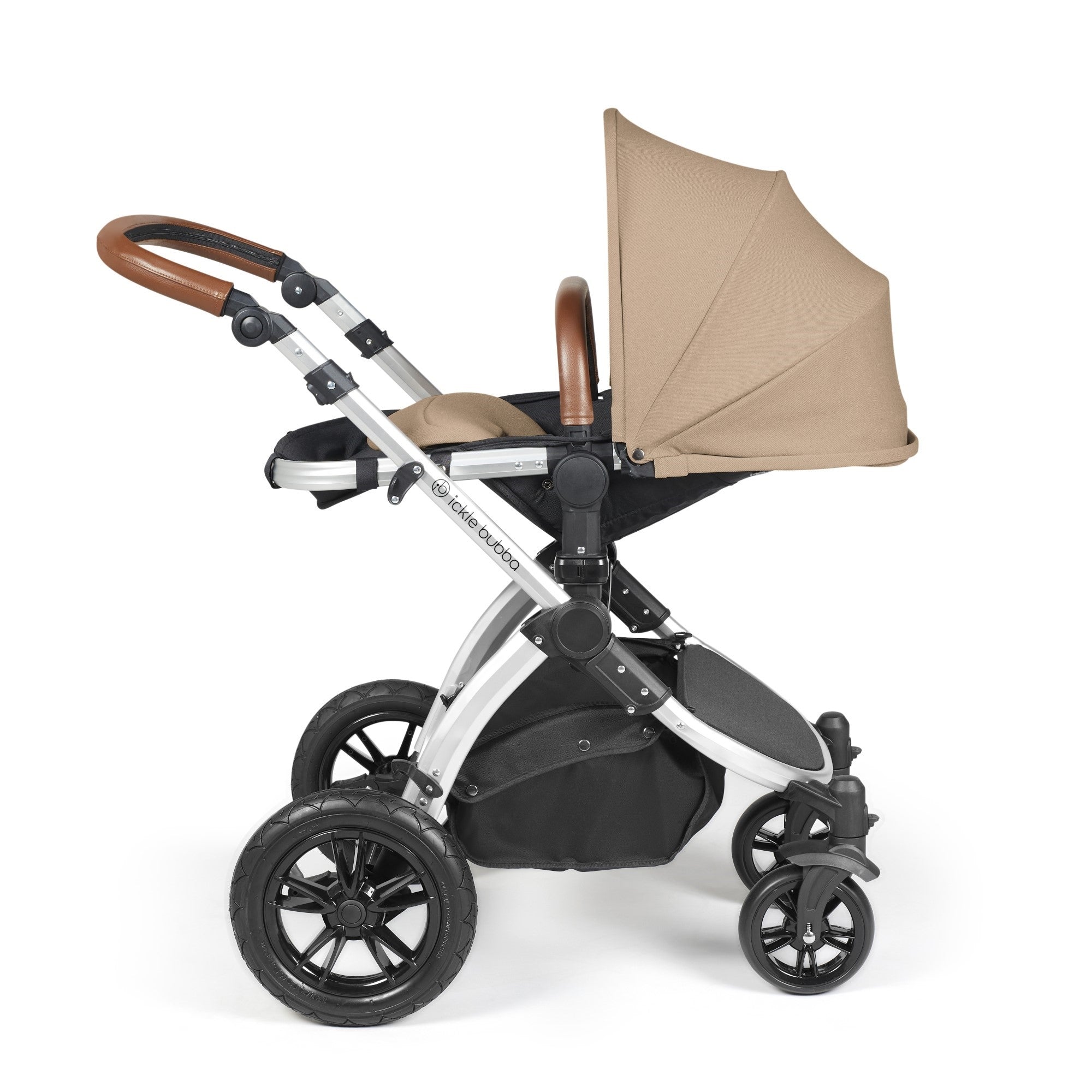 Ickle Bubba Stomp Luxe All-in-One Travel System With Isofix Base - Silver / Desert / Tan   