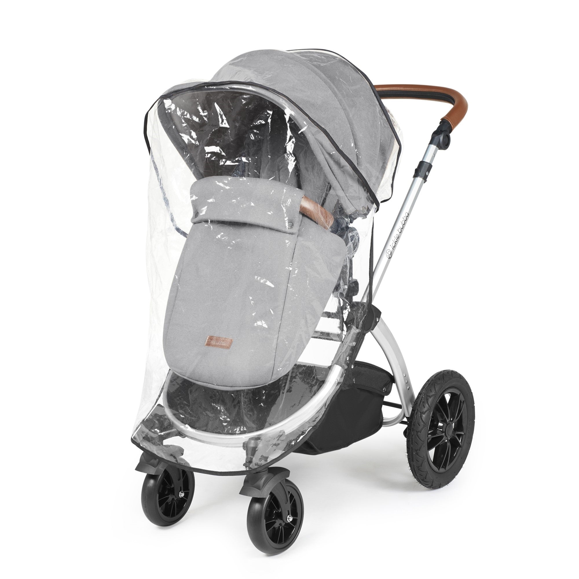 Ickle Bubba Stomp Luxe All-in-One Travel System With Isofix Base - Silver / Pearl Grey / Tan   