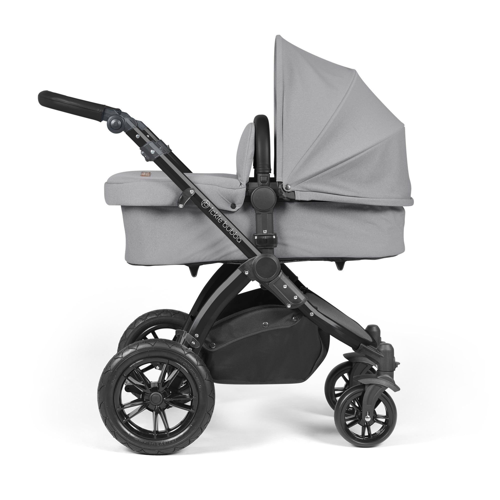 Ickle Bubba Stomp Luxe All-in-One Travel System With Isofix Base - Black / Pearl Grey / Black   