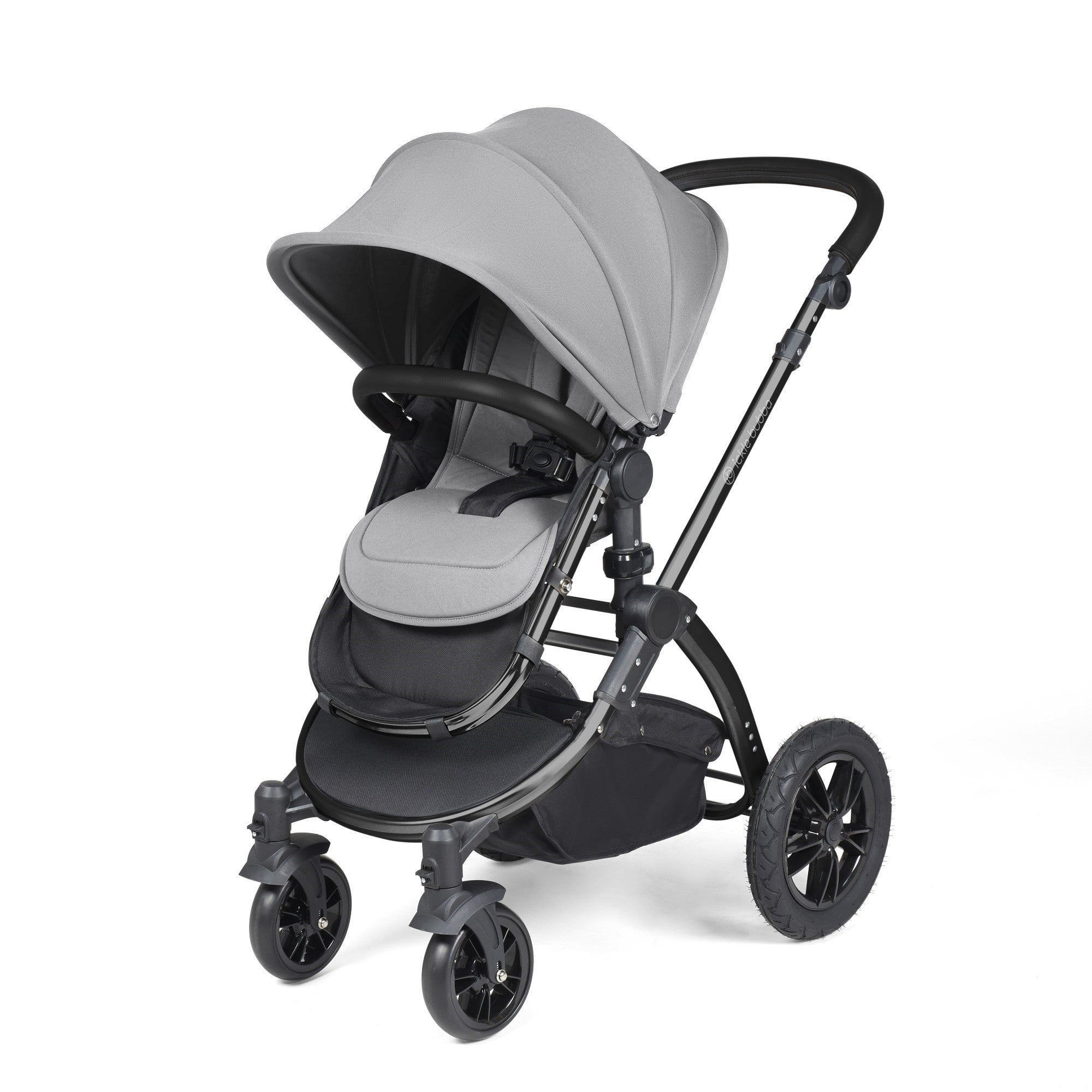 Ickle Bubba Stomp Luxe All-in-One Travel System With Isofix Base - Black / Pearl Grey / Black   