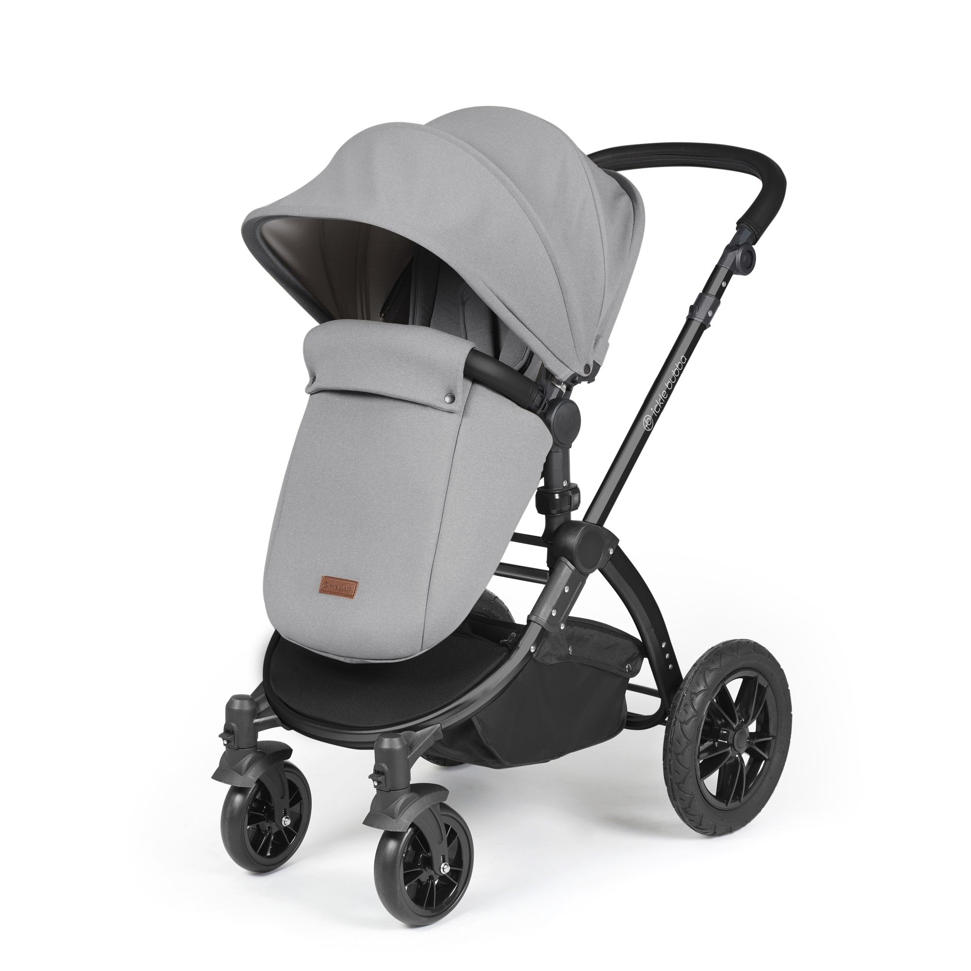 Ickle Bubba Stomp Luxe All-in-One Travel System With Isofix Base - Black / Pearl Grey / Black   