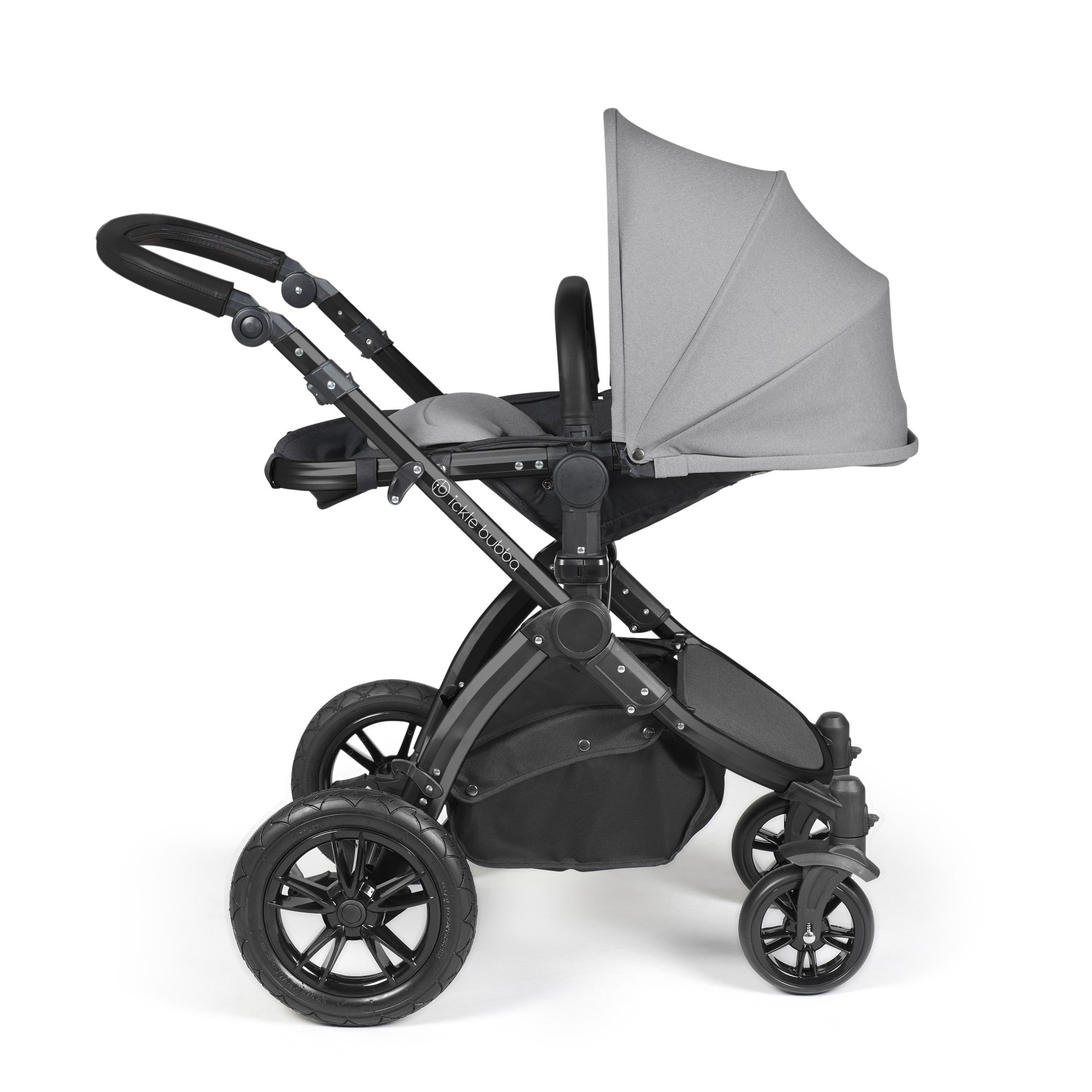 Ickle Bubba Stomp Luxe All-in-One Travel System With Isofix Base - Black / Pearl Grey / Black   