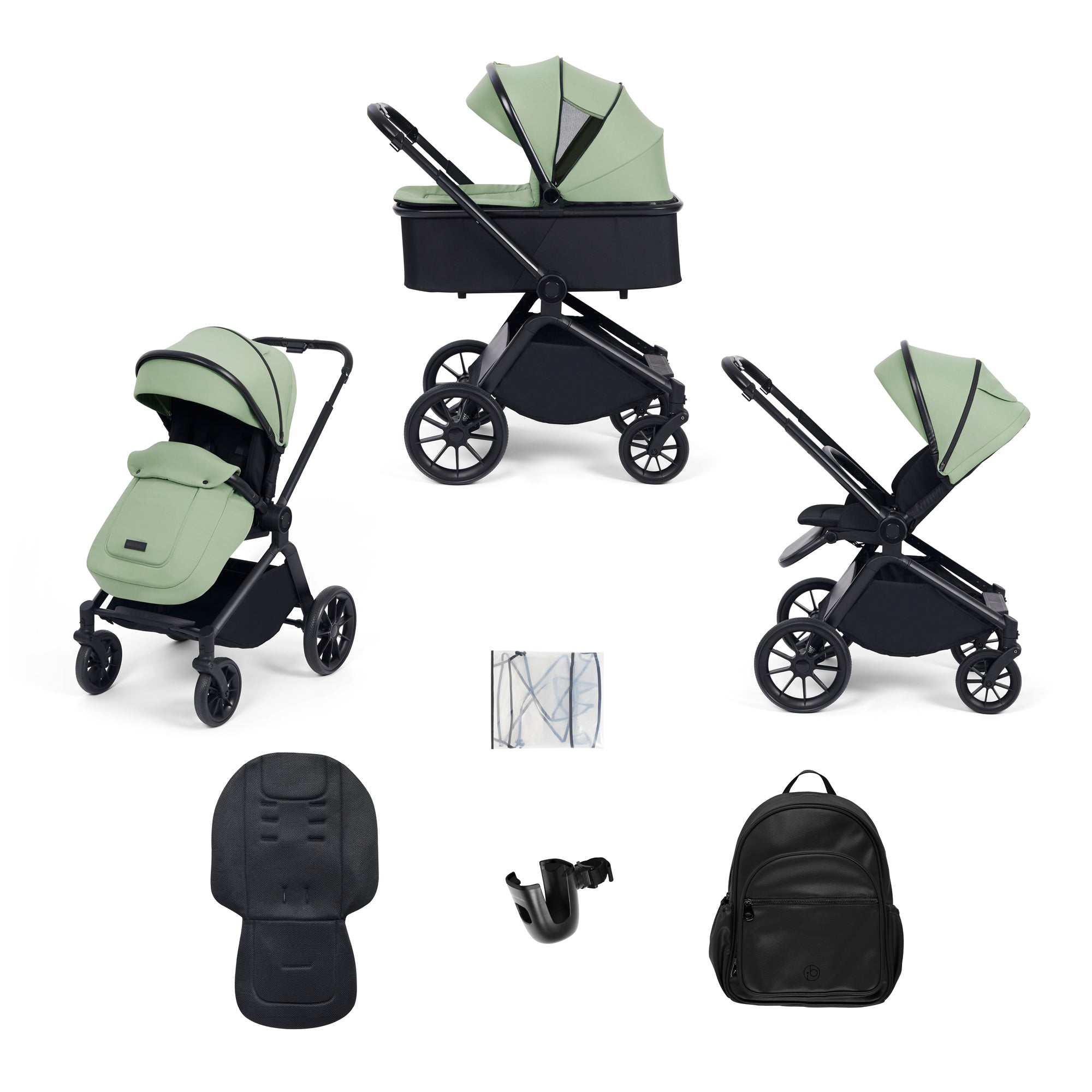 Ickle Bubba Altima 2 in 1 Pushchair & Carrycot - Sage Green   