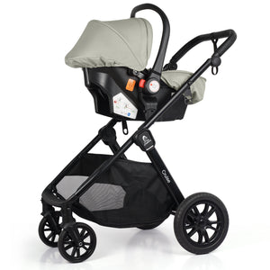 For Your Little One Cruise 3 In 1 Travel System With Car Seat - Pebble Sage (Free Cupholder And Seat Liner Included!)