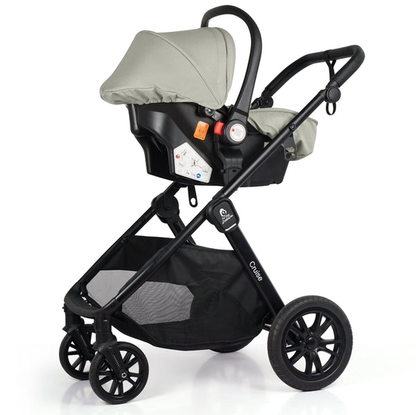 For Your Little One Cruise 3 In 1 Travel System With Car Seat - Pebble Sage (Free Cupholder And Seat Liner Included!)
