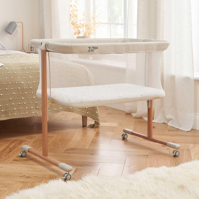 Tutti Bambini Zizee® Breathable Rocking Crib Bundle - Scandinavial Walnut/Ecru -  | For Your Little One