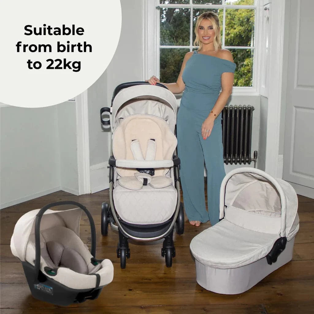 My Babiie MB200i 3-in-1 Travel System with i-Size Car Seat - Billie Faiers Oatmeal -  | For Your Little One