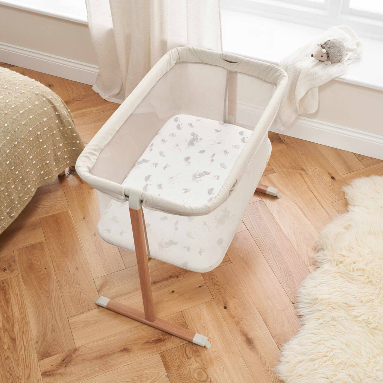 Tutti Bambini Zizee® Breathable Rocking Crib Bundle - Scandinavial Walnut/Ecru -  | For Your Little One
