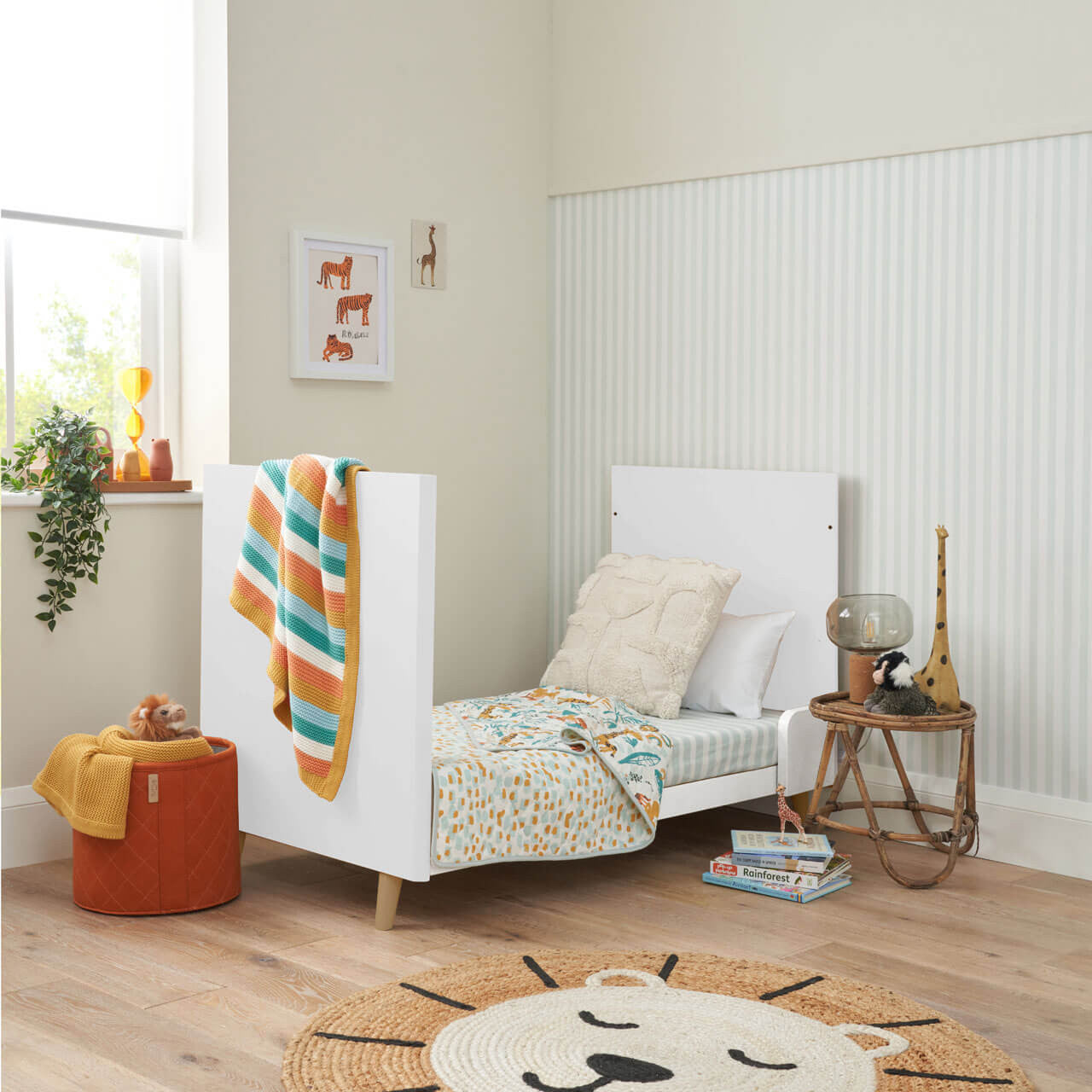 Tutti Bambini Fika Mini Cot Bed - White Sand/Light Oak -  | For Your Little One