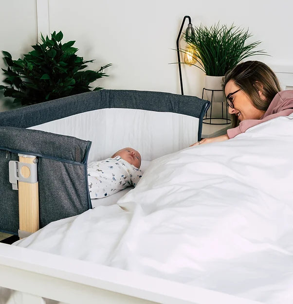 Red Kite Una Bedside Crib/Co Sleeper - Grey   