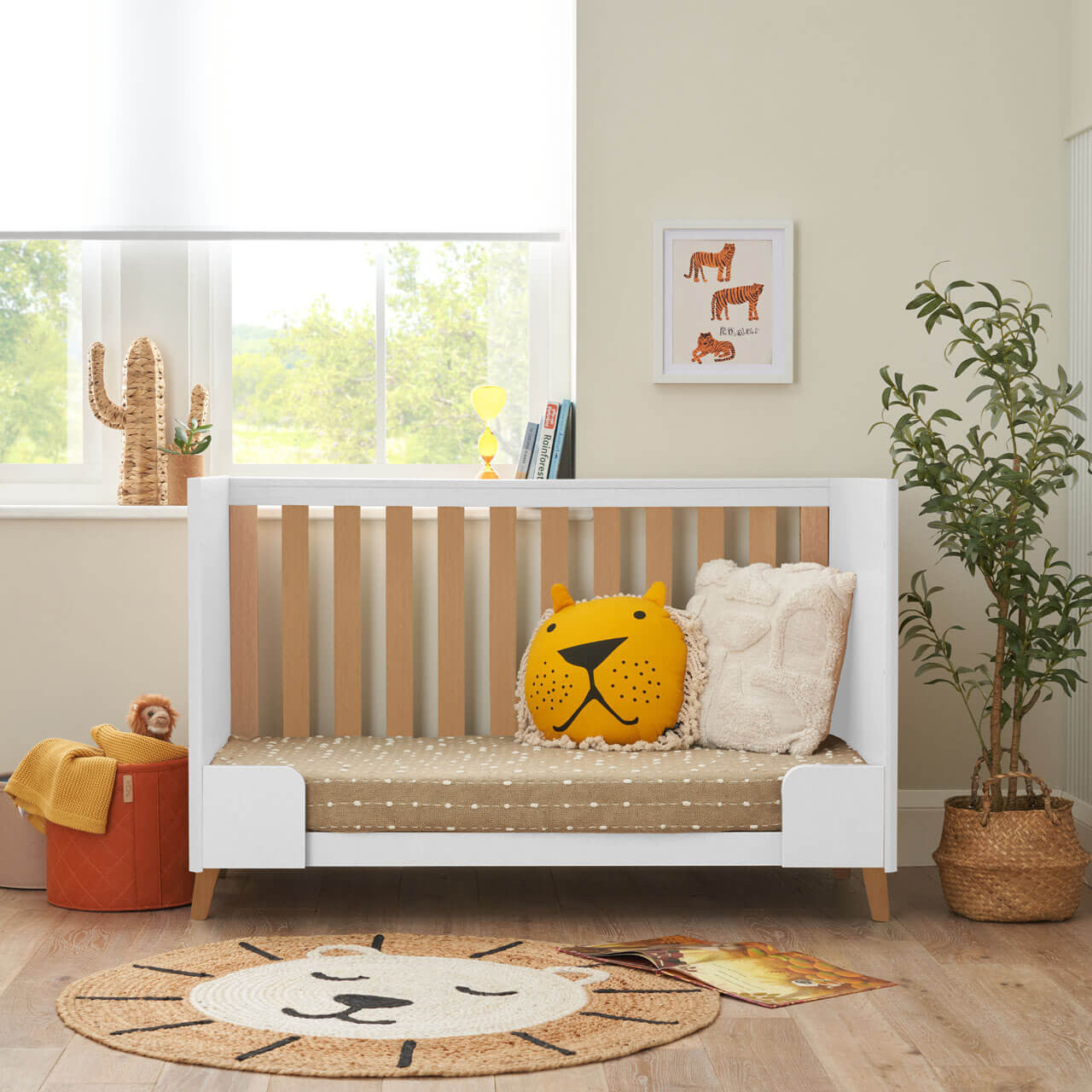 Tutti Bambini Fika Mini Cot Bed - White/Light Oak -  | For Your Little One