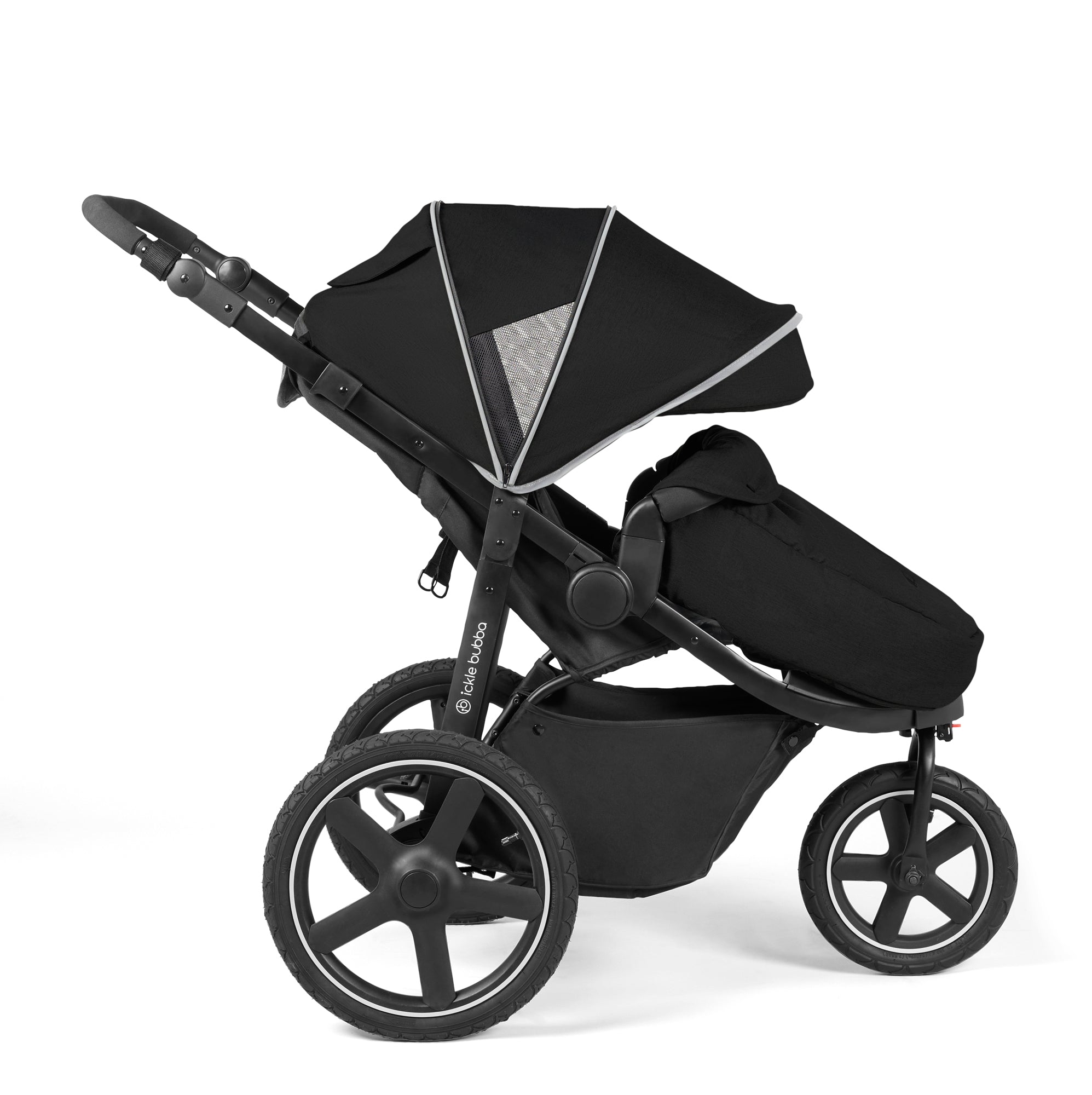 Ickle Bubba Venus Venus Max Jogger 3 Wheel Stroller I-Size Travel System with Isofix Base - Black   