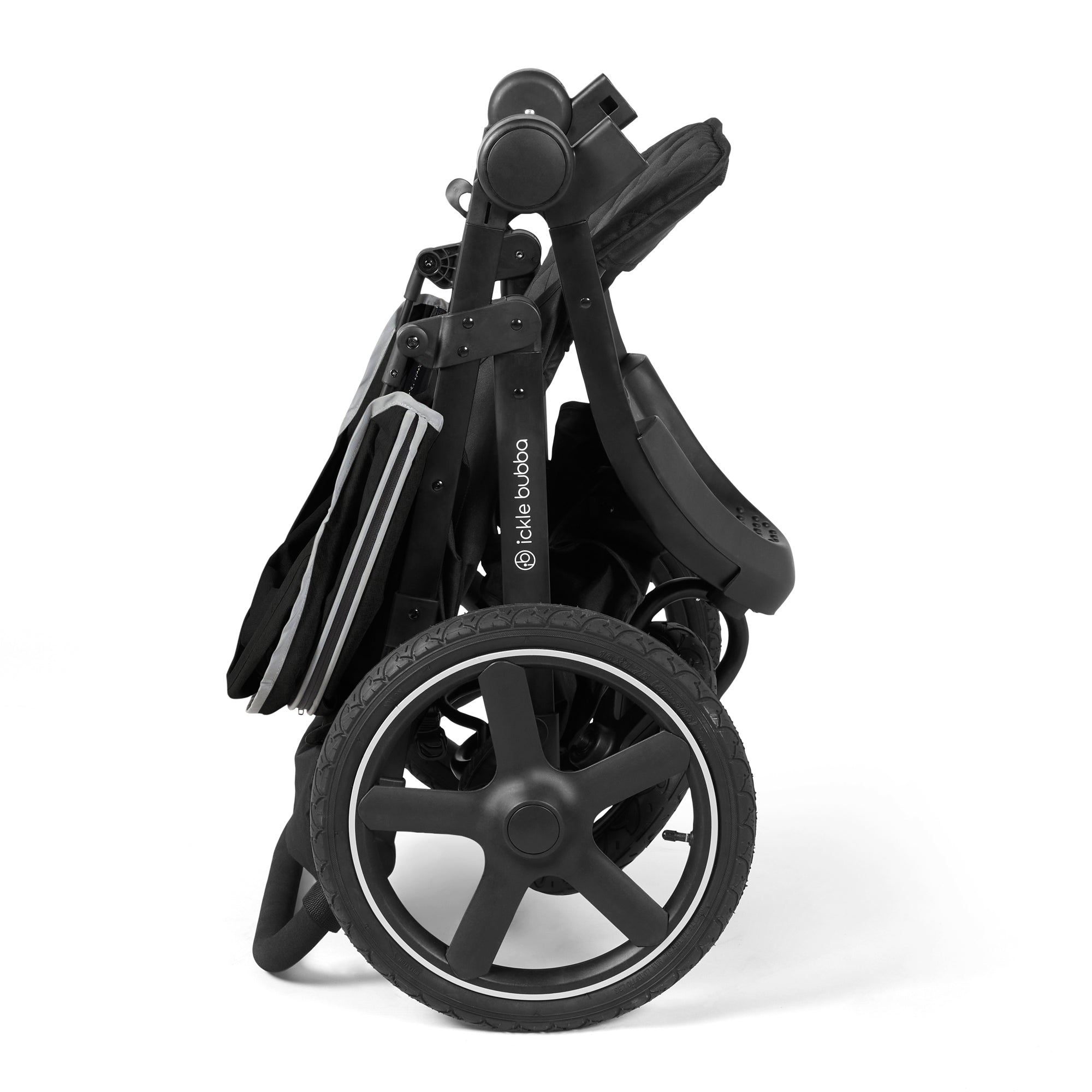 Ickle Bubba Venus Prime Jogger 3 Wheel Stroller I-Size Travel System with Isofix Base - Black   