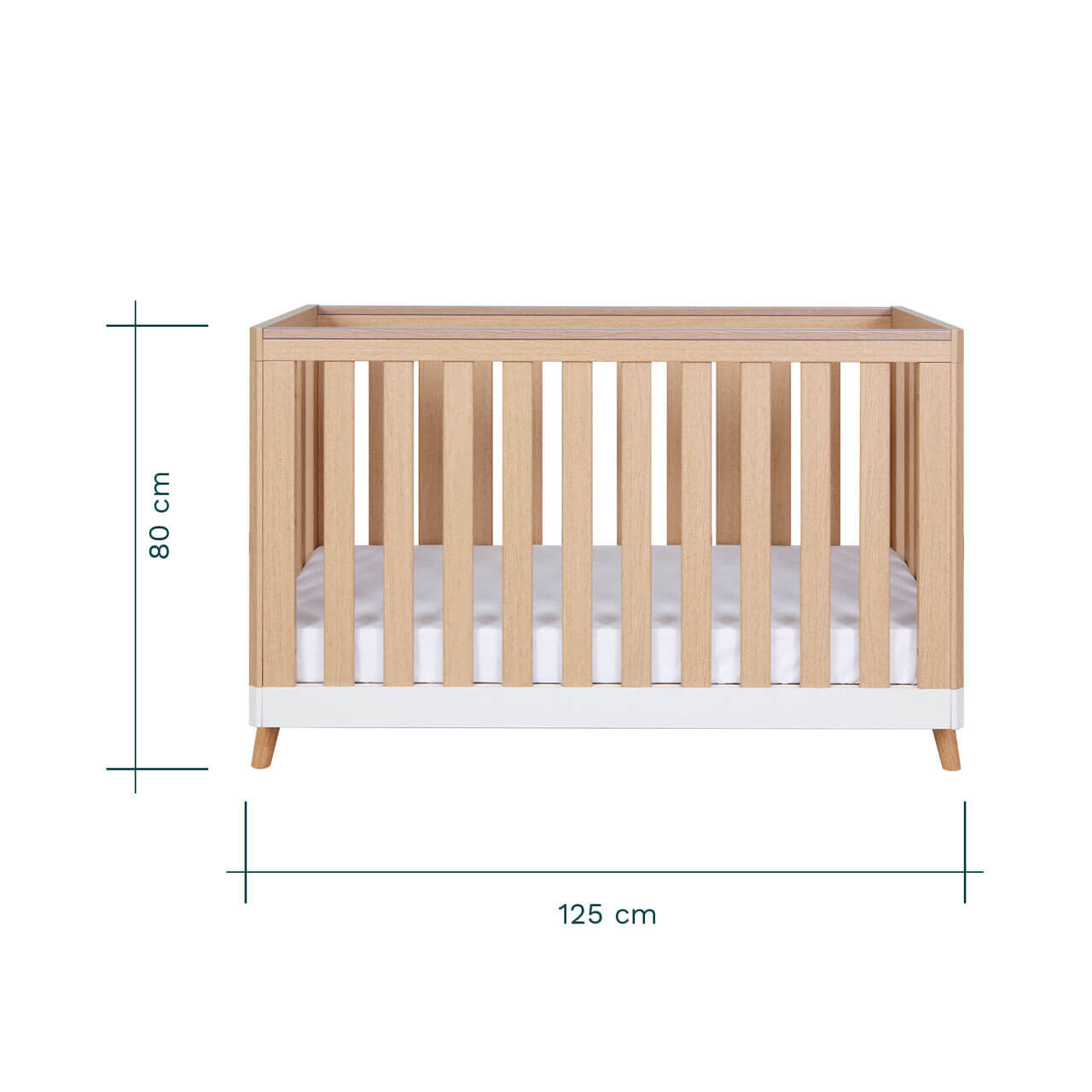 Tutti Bambini Hygge Mini Cot Bed - White/Light Oak - For Your Little One