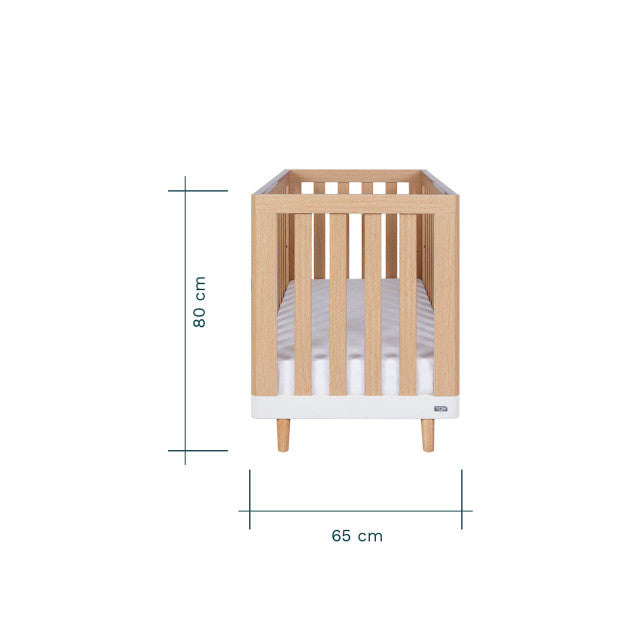 Tutti Bambini Hygge Mini Cot Bed - White/Light Oak   