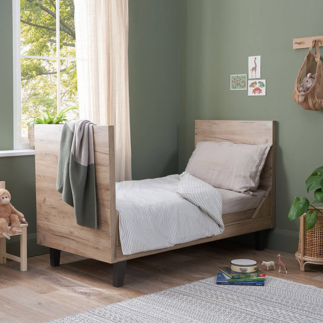 Tutti Bambini Como Cot Bed - Distressed Oak / Slate Grey -  | For Your Little One