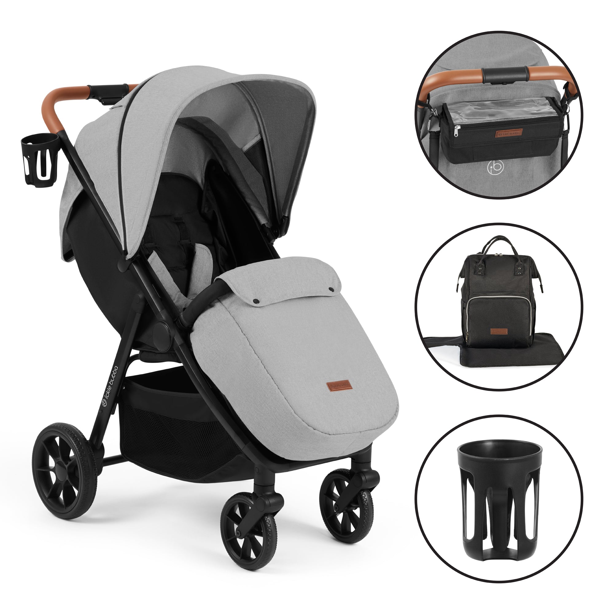 ickle bubba Stomp Stride Prime Stroller - Pearl Grey   