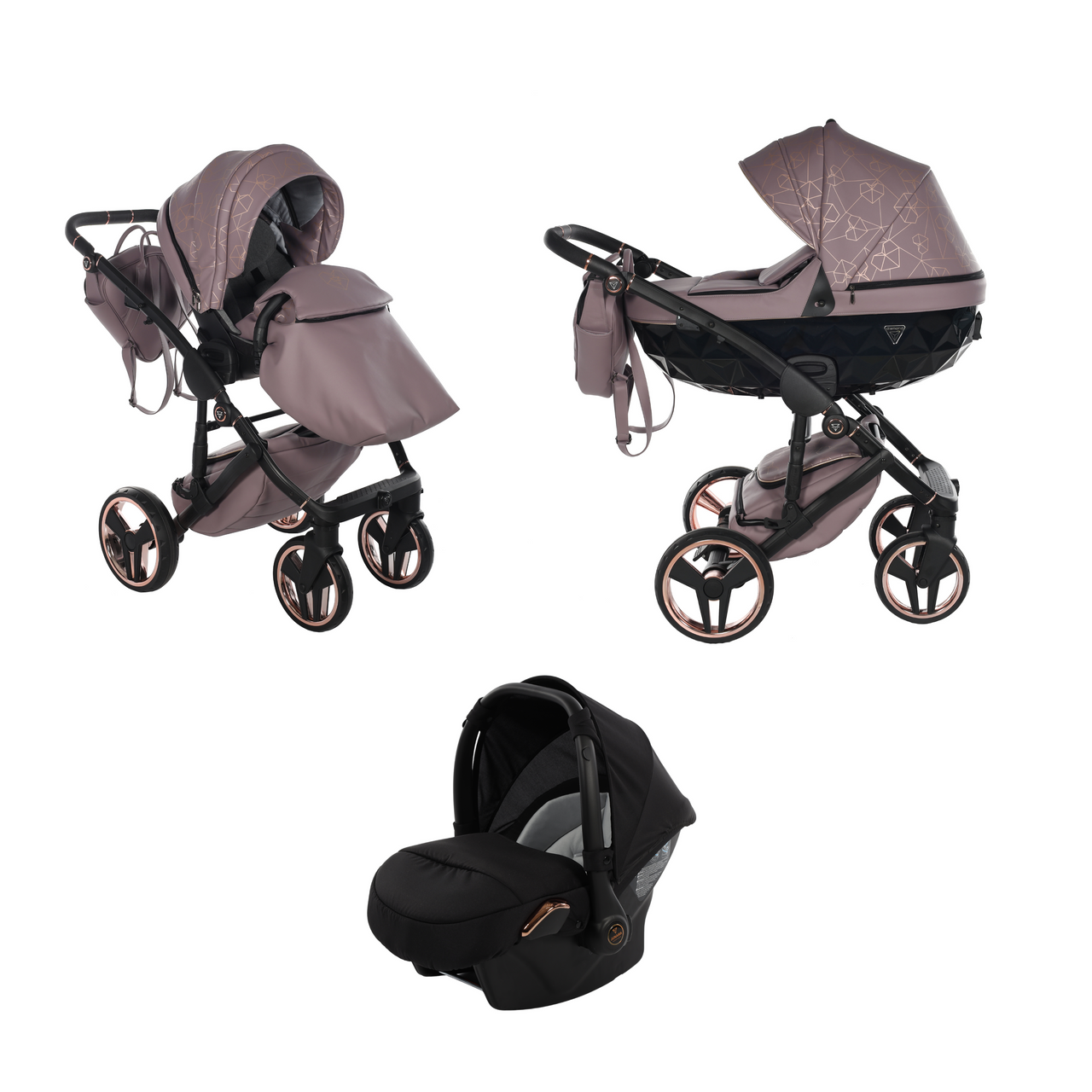 Junama Heart 3 In 1 Travel System - Mauve - No | For Your Little One
