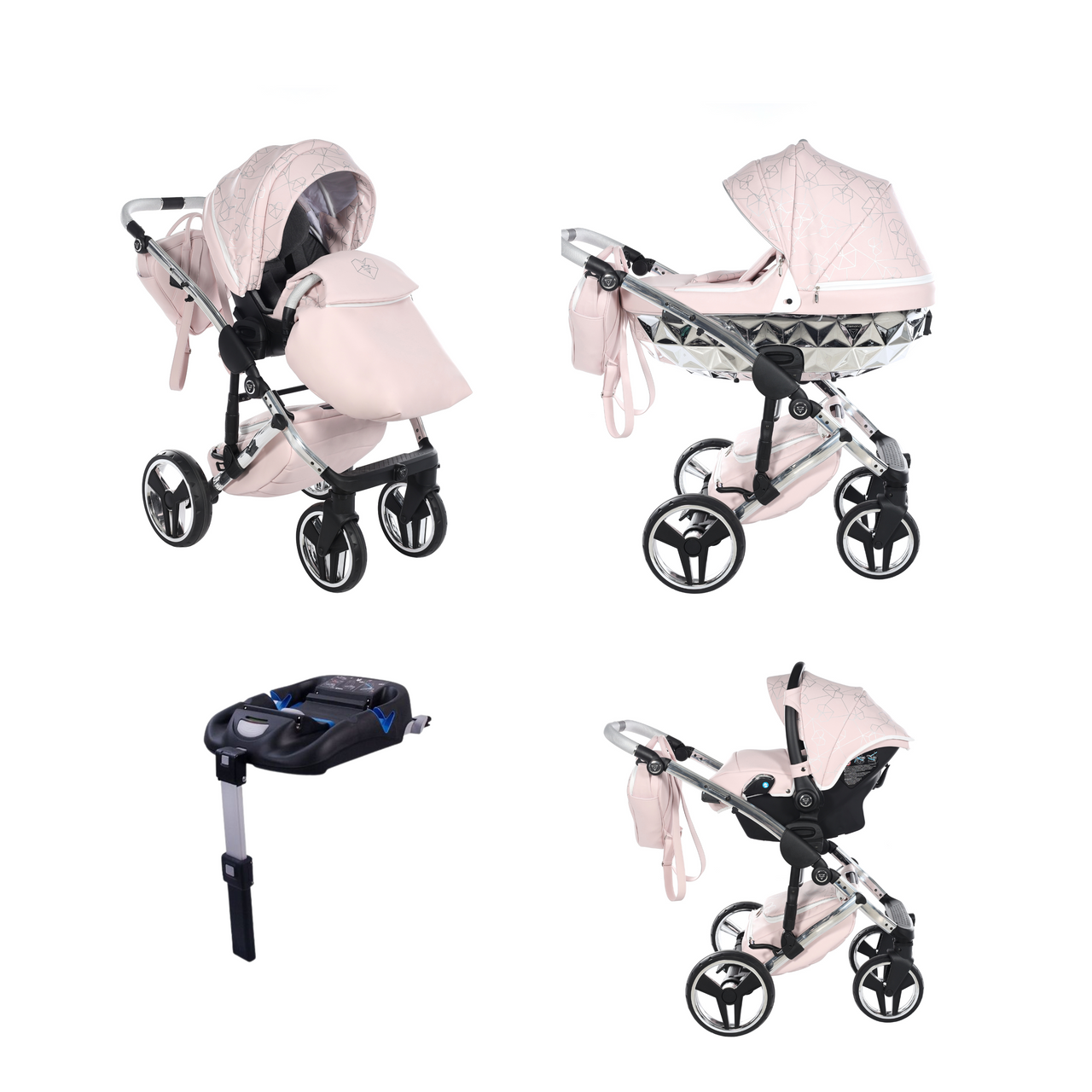 Junama Heart 3 In 1 Travel System - Pink Yes  