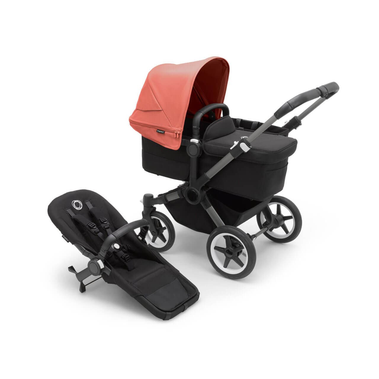 Bugaboo Donkey 5 Mono Pushchair on Graphite/Black Chassis - Choose Your Colour Sunrise Red  