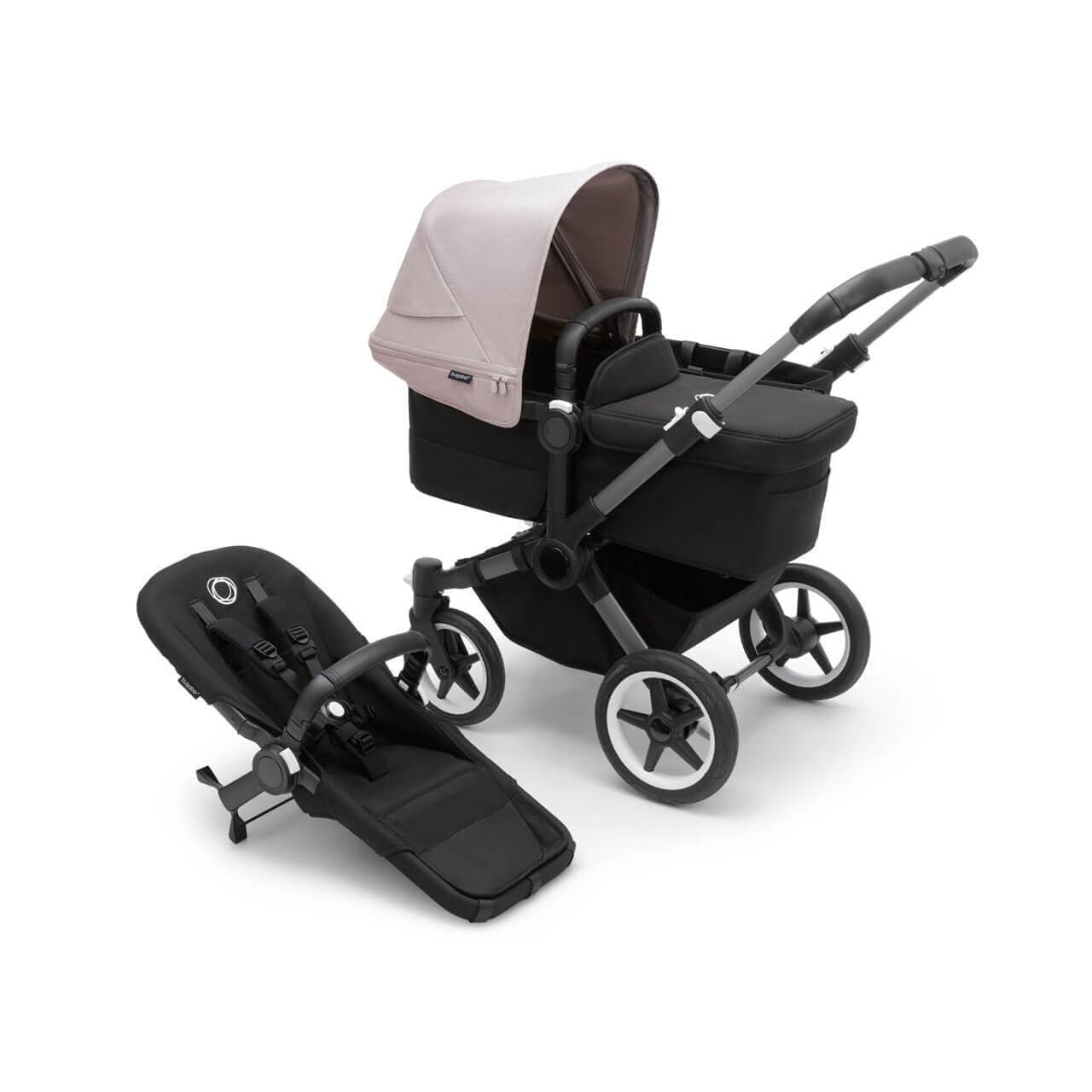 Bugaboo Donkey 5 Mono Pushchair on Graphite/Black Chassis - Choose Your Colour Misty White  