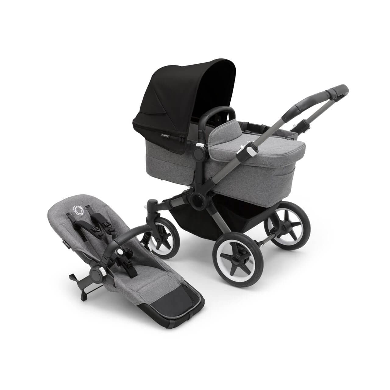 Bugaboo Donkey 5 Mono Pushchair on Graphite/Grey Chassis - Choose Your Colour - Midnight Black | For Your Little One