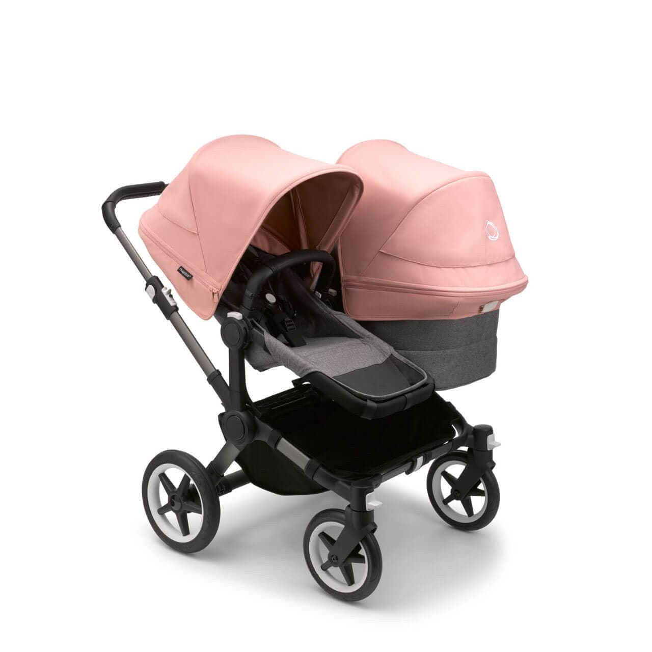 Bugaboo Donkey 5 Duo Pushchair on Graphite/Grey Chassis - Choose Your Colour - Morning Pink | For Your Little One