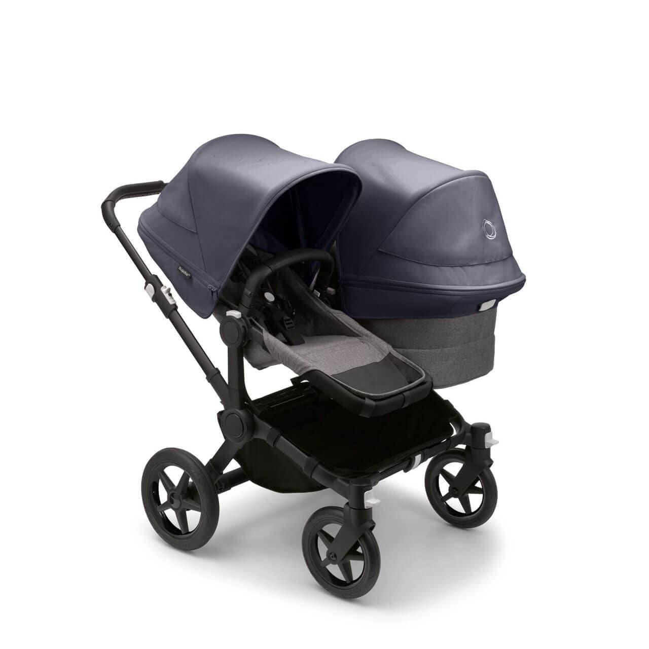 Bugaboo Donkey 5 Duo Travel System on Black/Grey Chassis - Choose Your Colour - Stormy Blue | For Your Little One