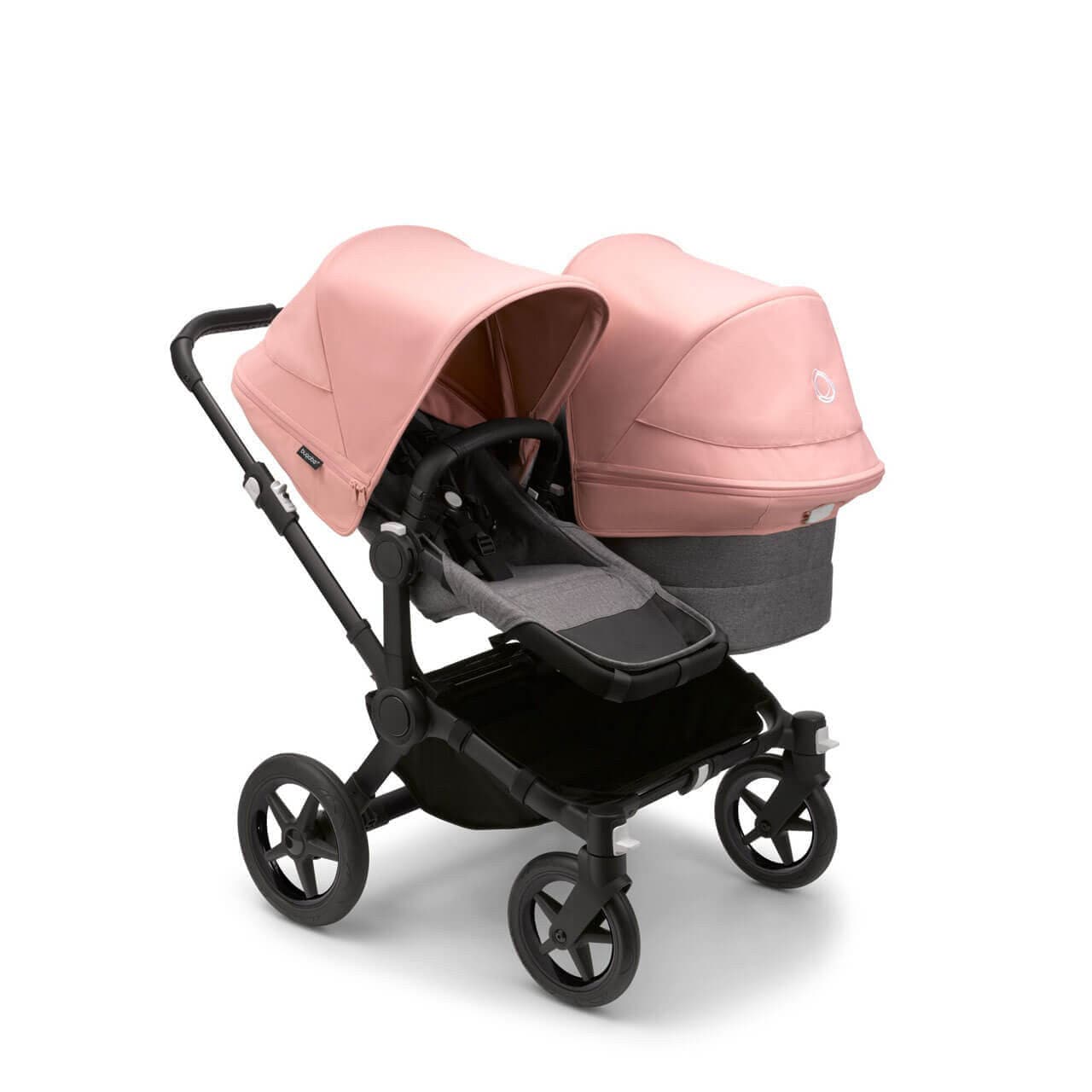 Bugaboo Donkey 5 Duo Travel System on Black/Grey Chassis - Choose Your Colour - Morning Pink | For Your Little One